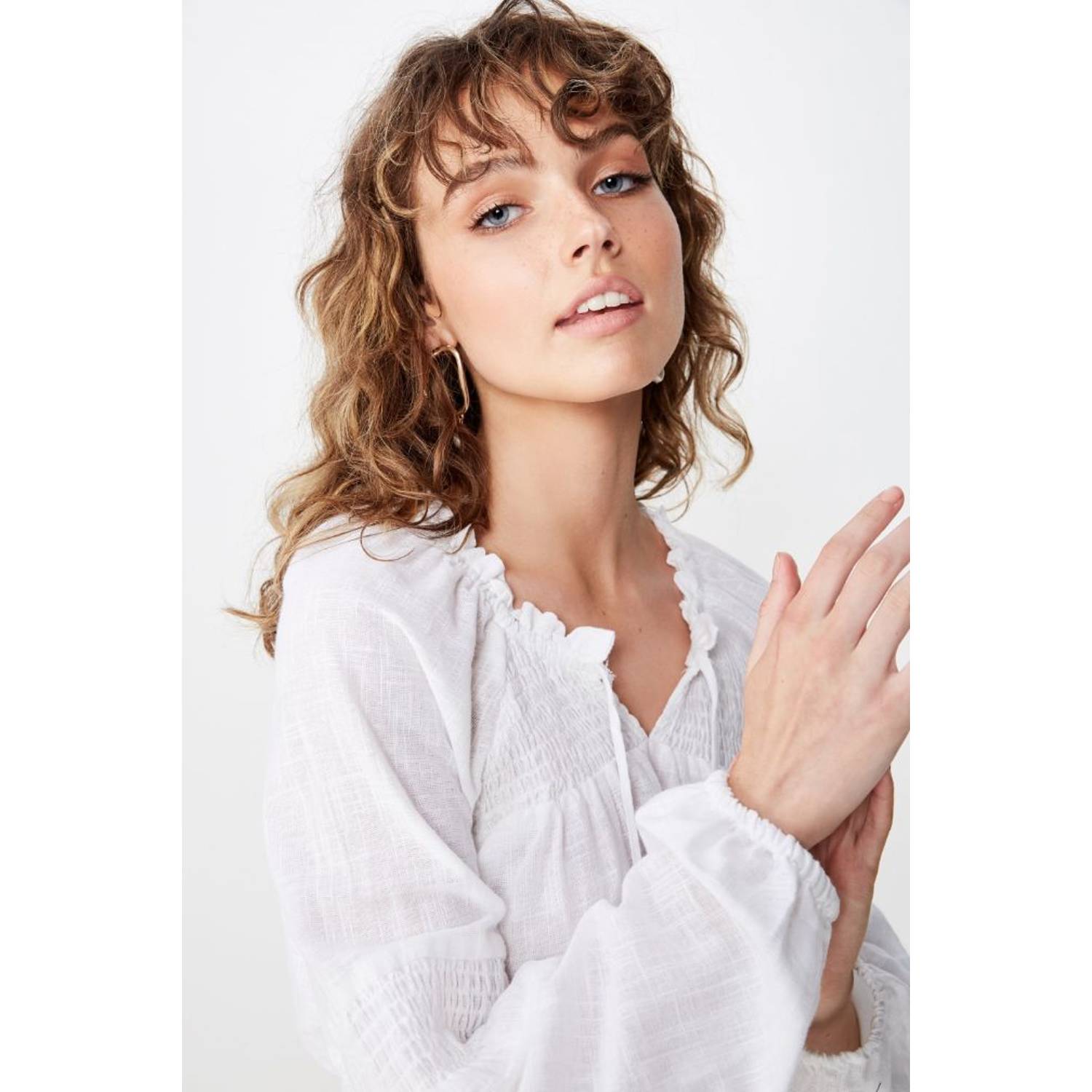 Cotton On Breanne Blouson Sleeve Top White Extra Small Cotton On Breanne Blouson Sleeve Top White Extra Small