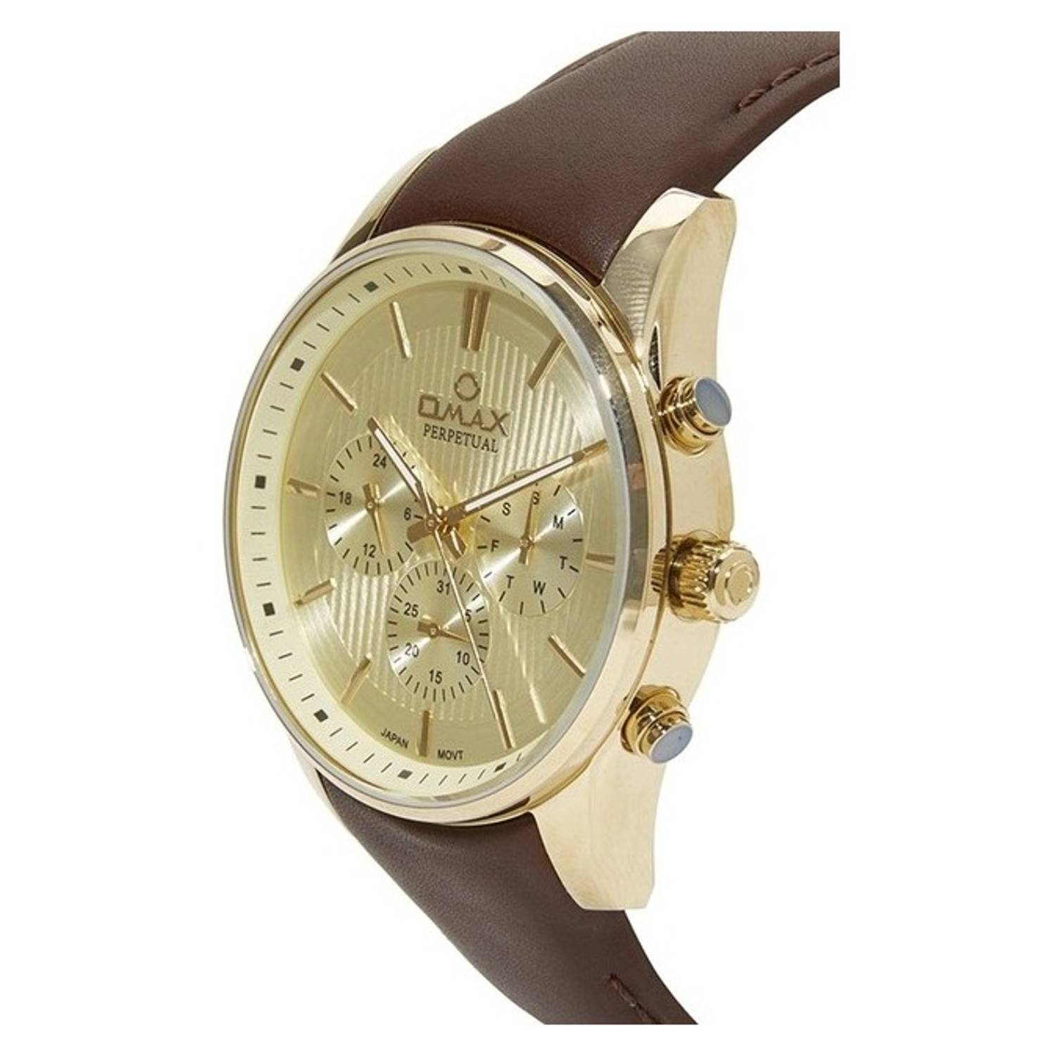 Omax PG11G15I Mens Multifunction Leather Watch Omax PG11G15I Mens Multifunction Leather Watch