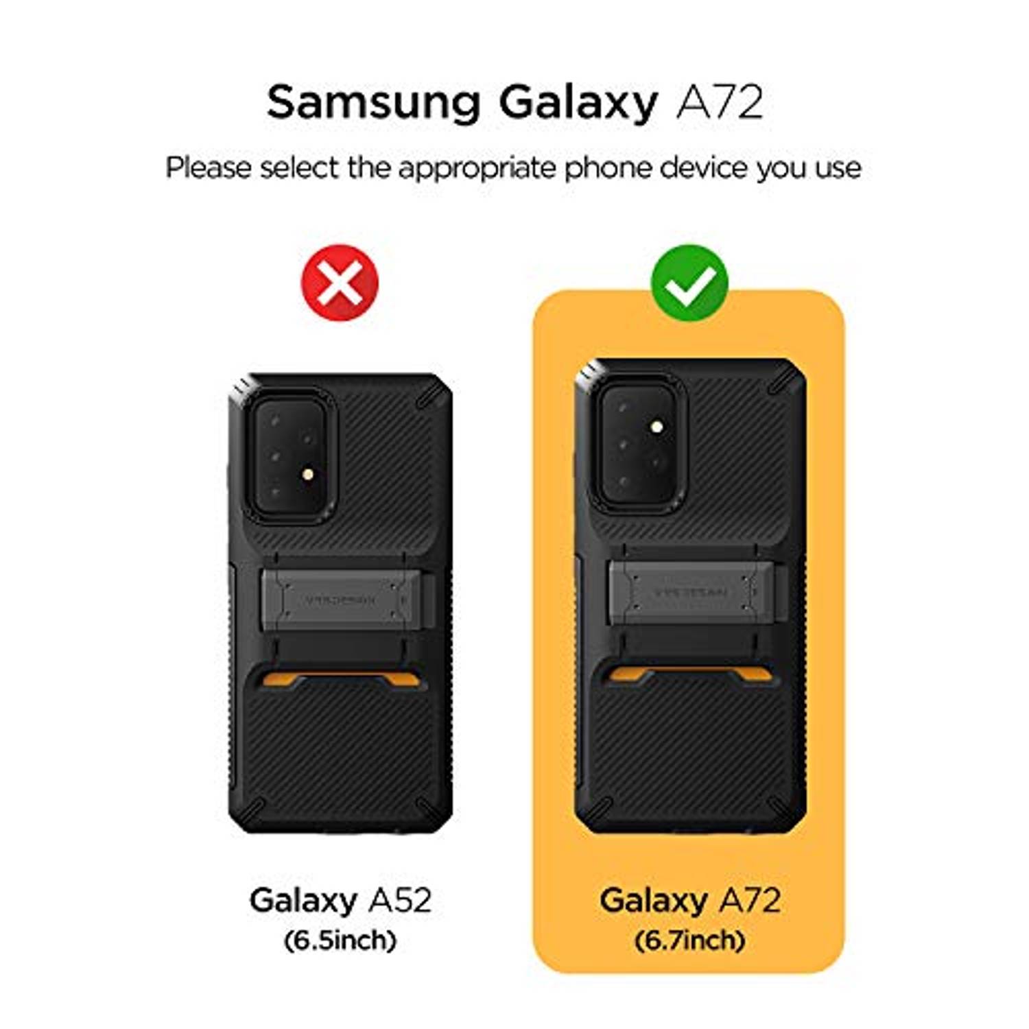 Vrs Design Quick Stand Pro Designed For Samsung Galaxy A72 Case Cover With Kickstand - Black Vrs Design Quick Stand Pro Designed For Samsung Galaxy A72 Case Cover With Kickstand - Black