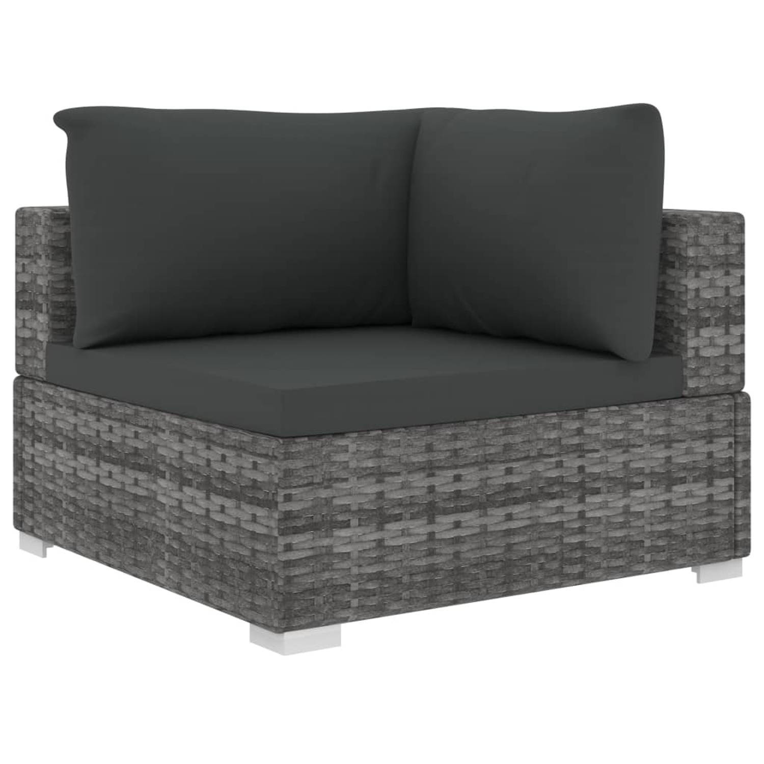 Vidaxl 6 Piece Garden Lounge Set With Cushions Poly Rattan Grey Vidaxl 6 Piece Garden Lounge Set With Cushions Poly Rattan Grey