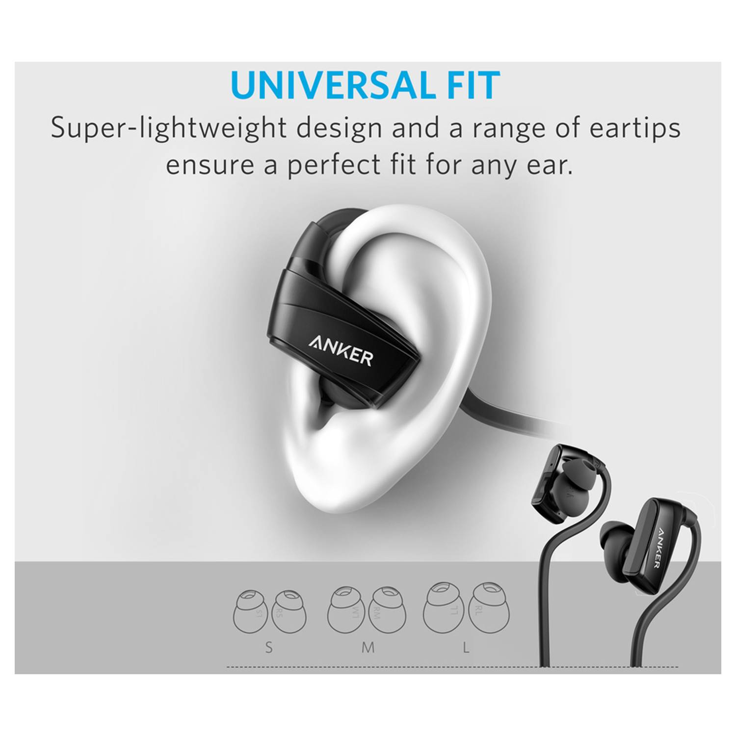 أنكير سماعة رأس بلوتوث رياضية أسود أنكير سماعة رأس بلوتوث رياضية أسود