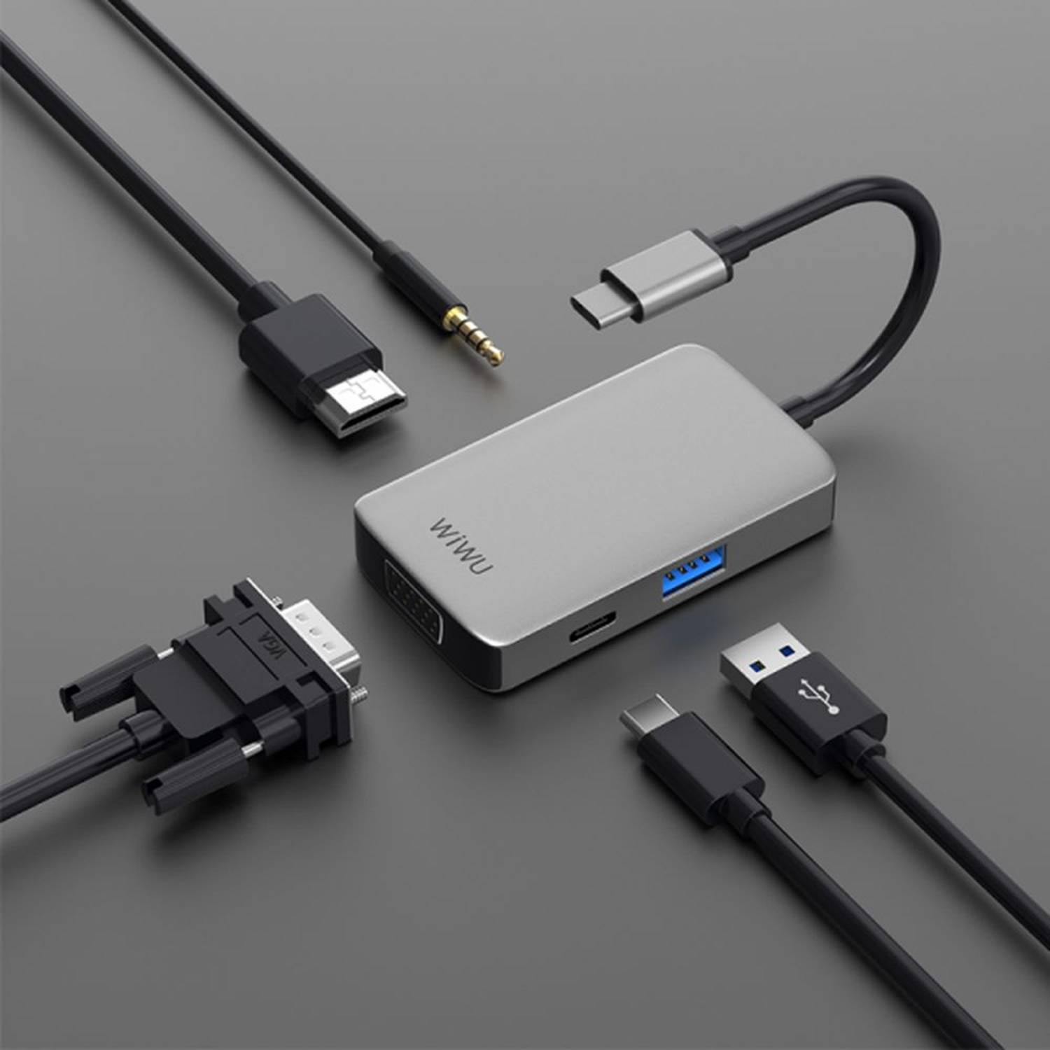 Wiwu A513HVPG Alpha 5 In 1 USB-C Hub Wiwu A513HVPG Alpha 5 In 1 USB-C Hub