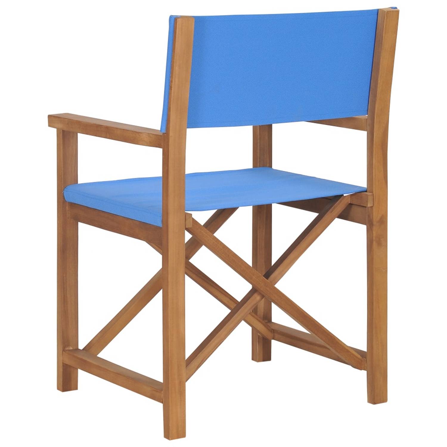 vidaXL Director's Chair Solid Teak Wood Blue vidaXL Director's Chair Solid Teak Wood Blue
