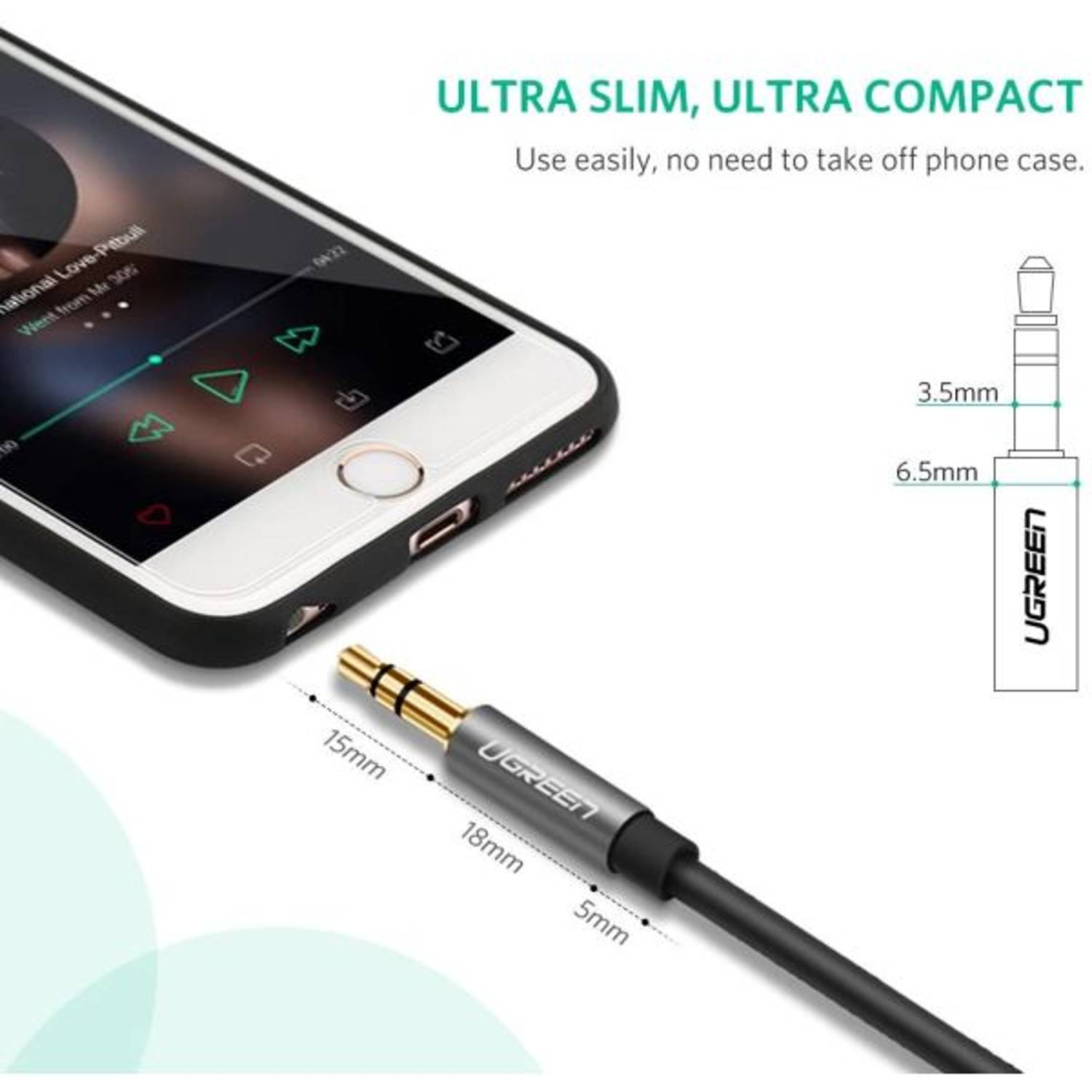 Ugreen 3.5mm Headphone Extension Cable 2m Black Ugreen 3.5mm Headphone Extension Cable 2m Black