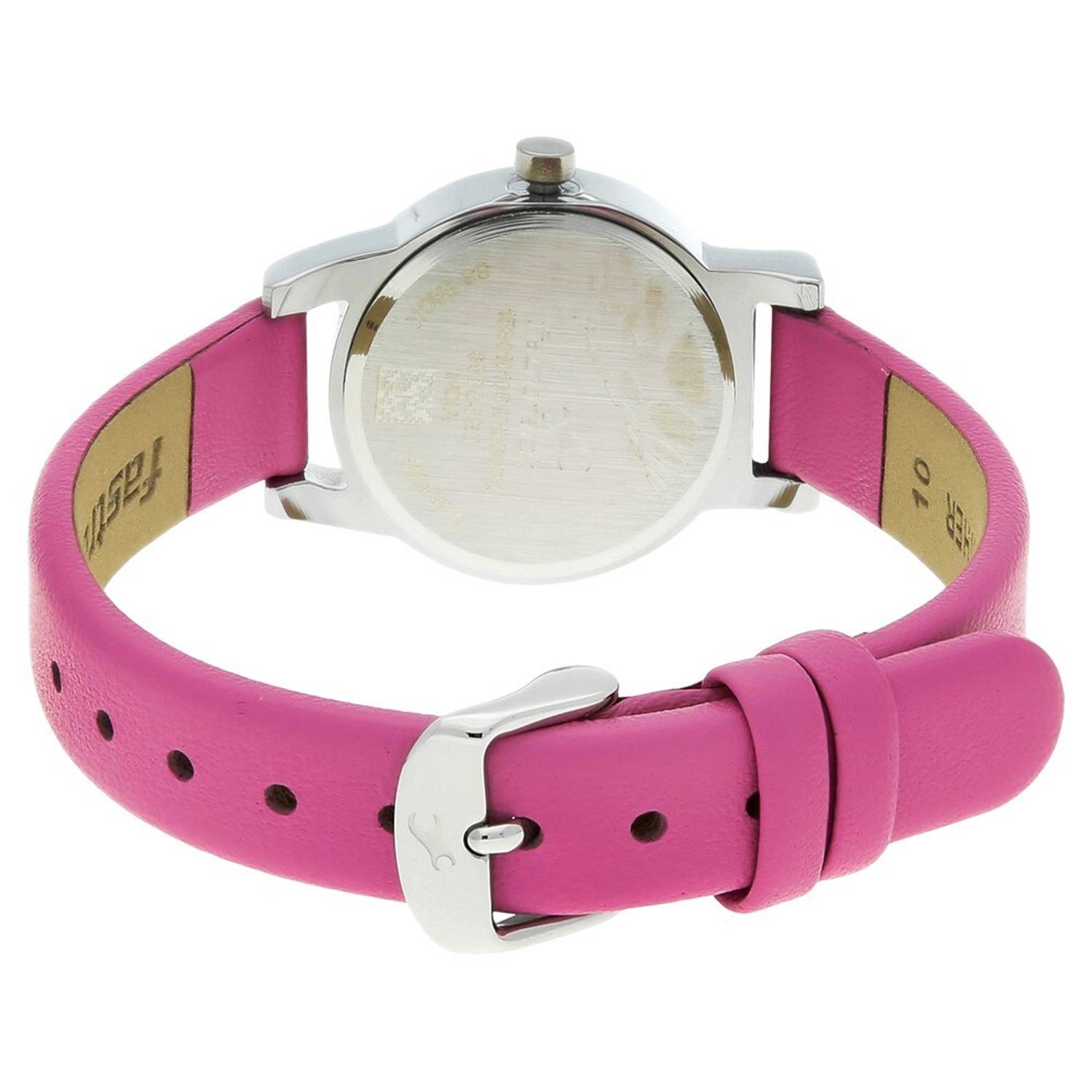 Fastrack White Dial Pink Leather Strap Watch - 6088SL01 Fastrack White Dial Pink Leather Strap Watch - 6088SL01