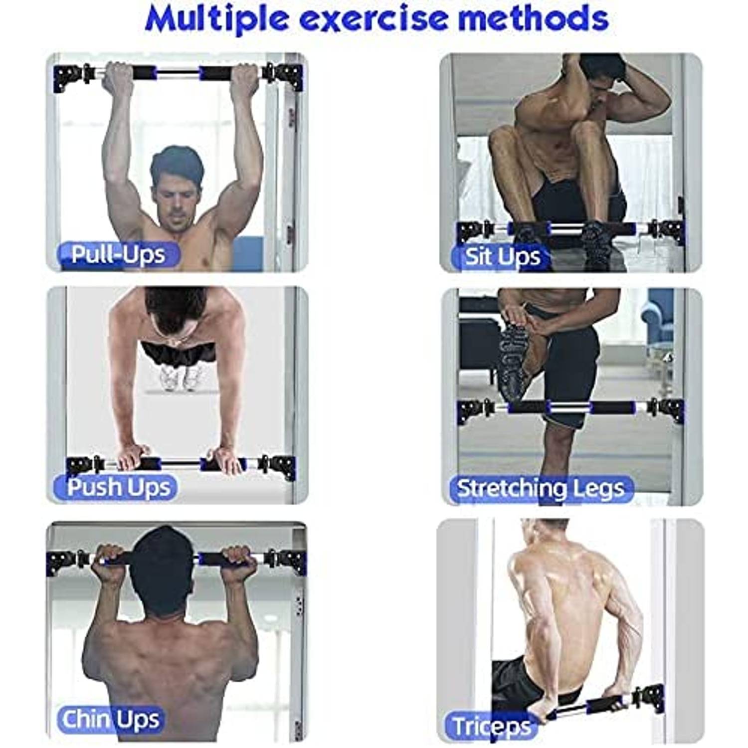 ULTIMAX Pull Up Bar for Doorway, Door Pull Up Bar Wall Mounted No Screws Portable Chin Up Bar, Multi-Grip Power Body Workout Bar Home Gym System Exercise Rod Equipment for Fitness-(72cm-92cm) ULTIMAX Pull Up Bar for Doorway, Door Pull Up Bar Wall Mounted No Screws Portable Chin Up Bar, Multi-Grip Power Body Workout Bar Home Gym System Exercise Rod Equipment for Fitness-(72cm-92cm)