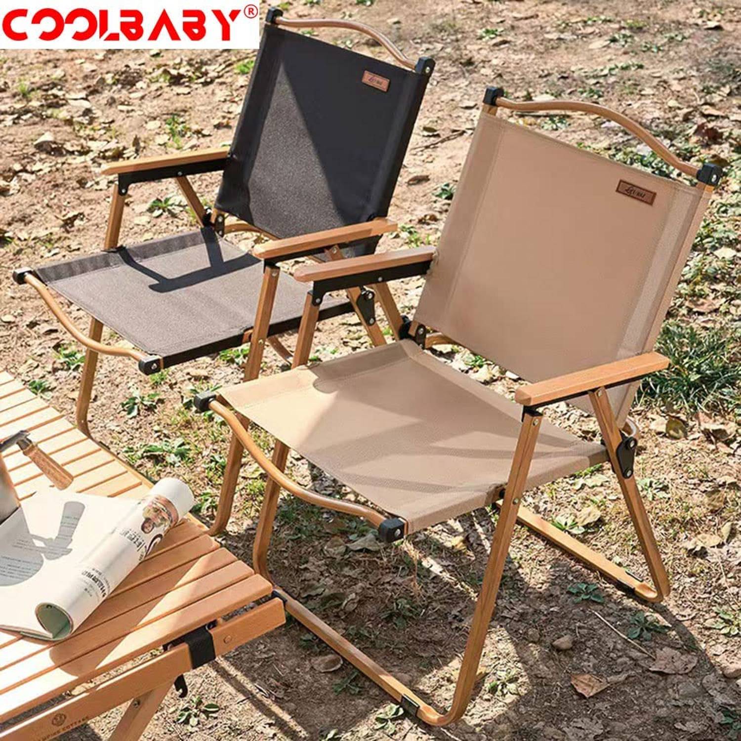 COOLBABY Outdoor Folding Chair Black Large COOLBABY Outdoor Folding Chair Black Large