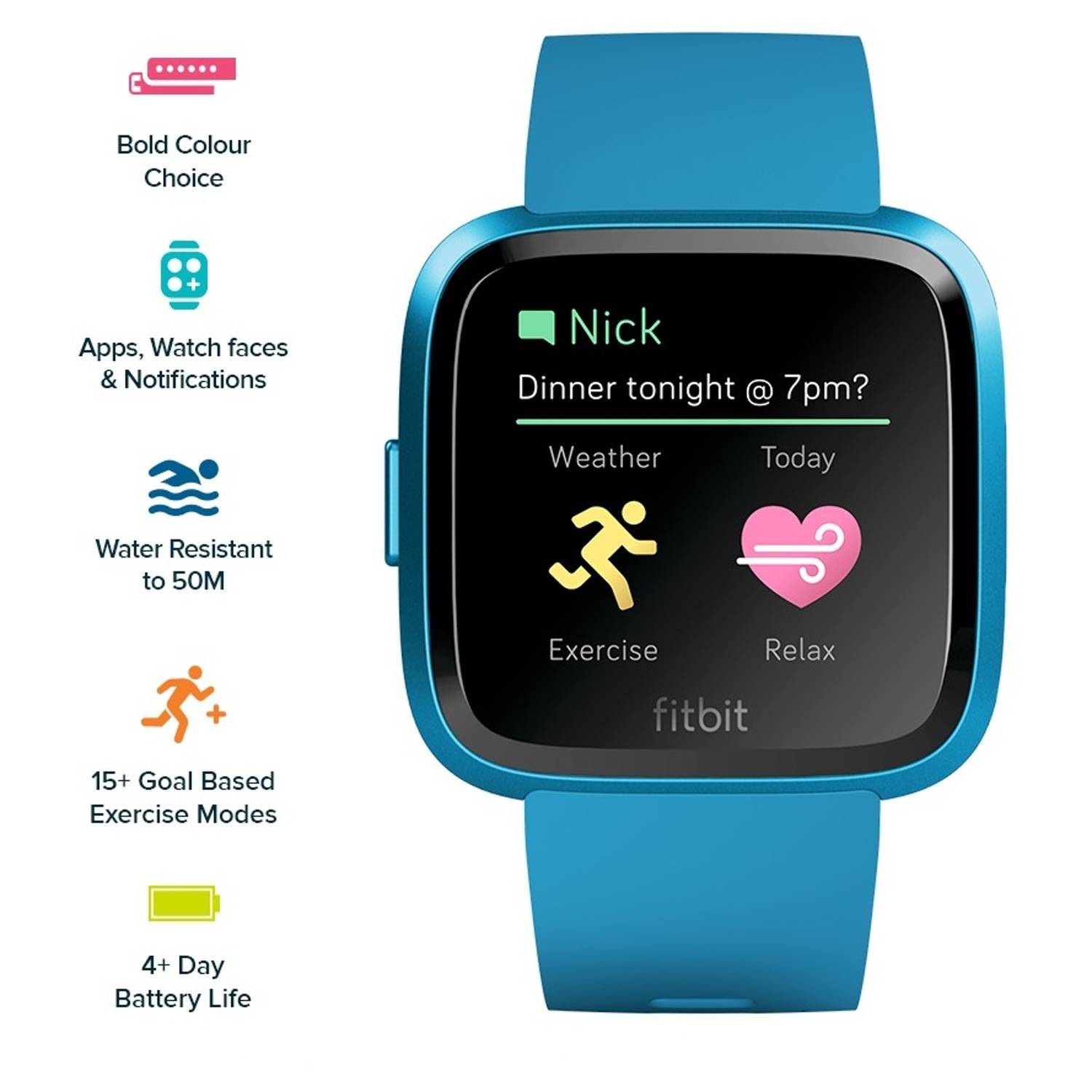 Fitbit Versa Lite Edition Smart Watch - Marina Blue Aluminum Fitbit Versa Lite Edition Smart Watch - Marina Blue Aluminum