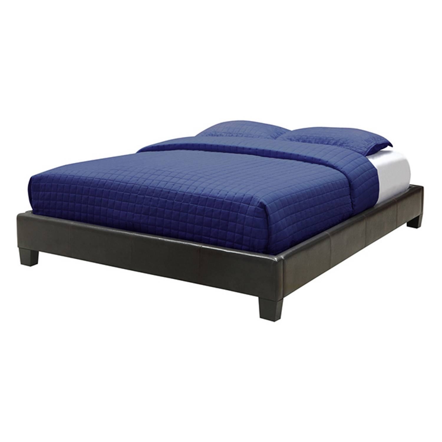 Brown Upholstered Platform King Bed with Mattress Brown Brown Upholstered Platform King Bed with Mattress Brown