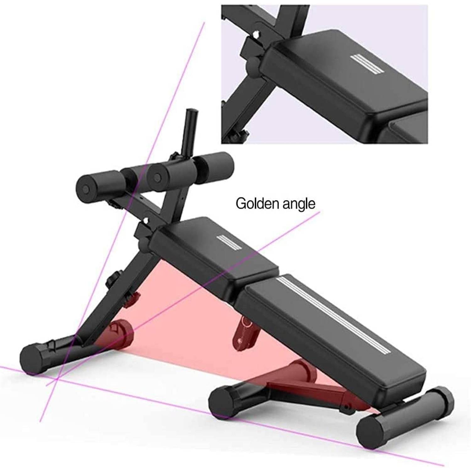 ULTIMAX Foldable Sit-Up Abdominal Back Extension Strength Training Exercise Bench Multi Workout Bench, Adjustable Height And Angle, Suitable Legs, Hands, Whole Body Sport Weight Capacity- 440Lbs ULTIMAX Foldable Sit-Up Abdominal Back Extension Strength Training Exercise Bench Multi Workout Bench, Adjustable Height And Angle, Suitable Legs, Hands, Whole Body Sport Weight Capacity- 440Lbs
