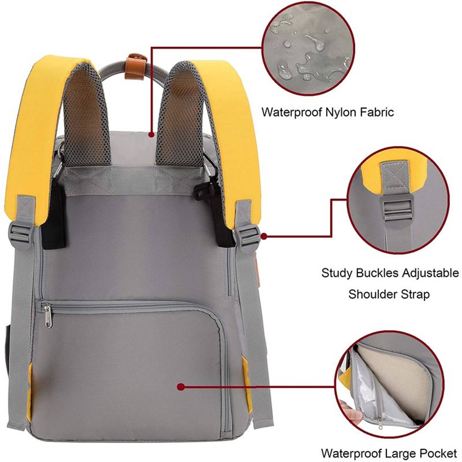 Menions Baby Diaper Changing Back Pack Grey Yellow Menions Baby Diaper Changing Back Pack Grey Yellow