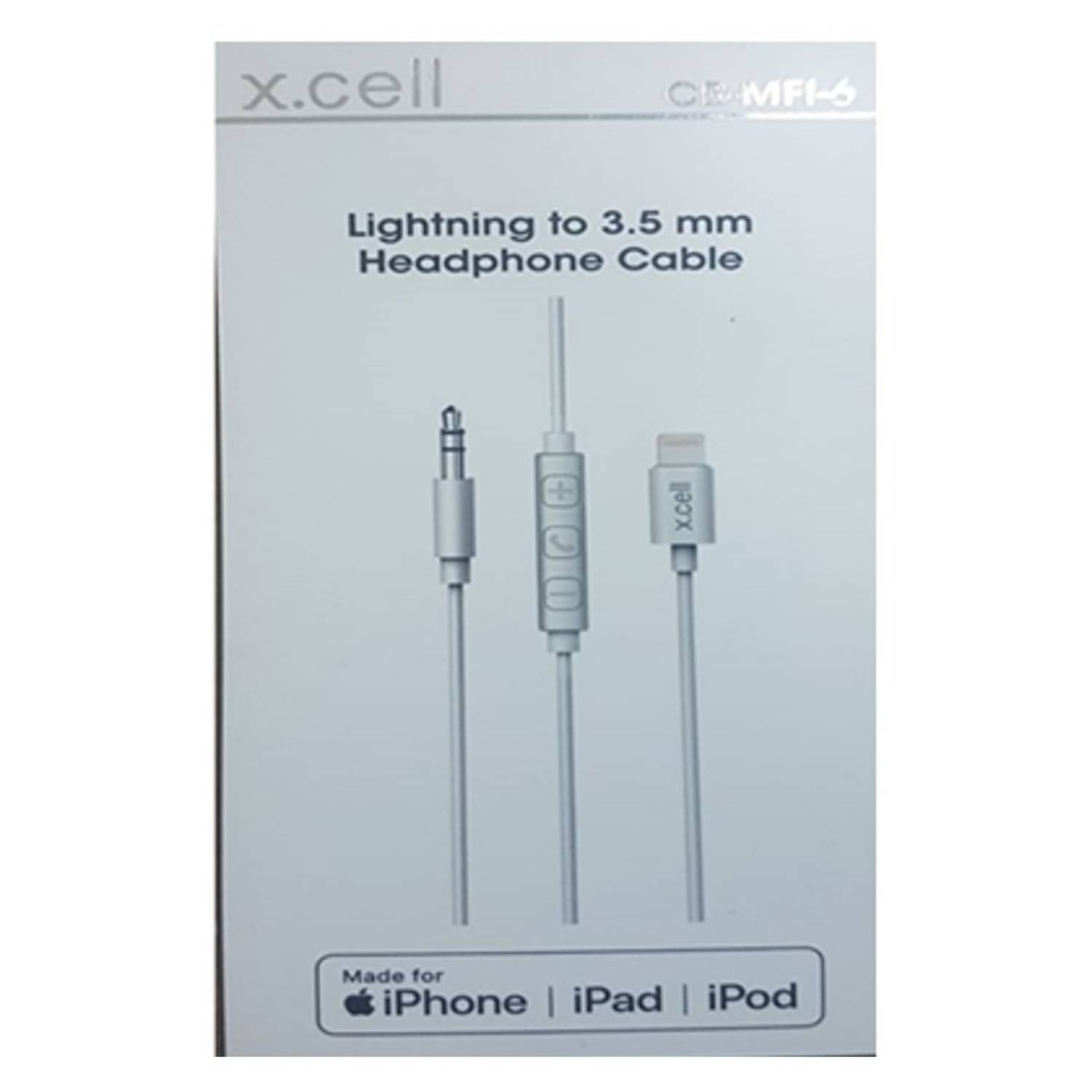 Xcell Lightning To 3.5 mm Audio Converter Cable - White Xcell Lightning To 3.5 mm Audio Converter Cable - White