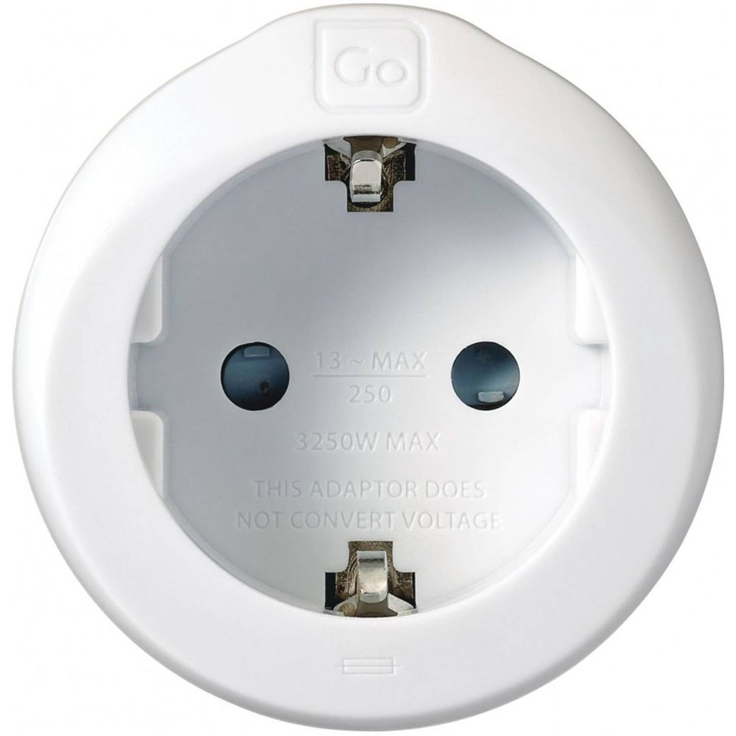Go Travel EU-UK Adaptor White Go Travel EU-UK Adaptor White