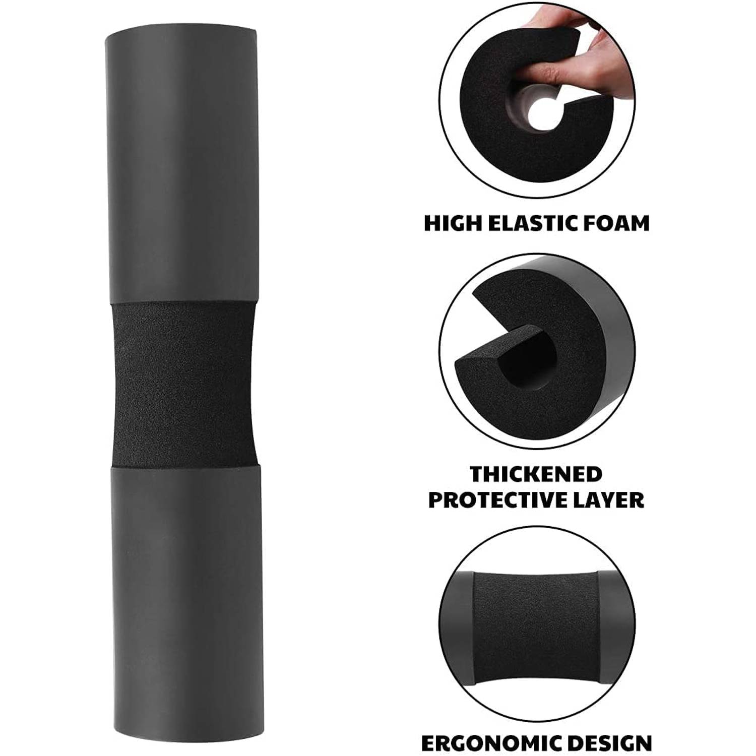 ULTIMAX Gym Bar Foam Pad Barbell Squat Pad Neck and Shoulder Ergonomic Protective Pad Support Sponge Foam Bar Pad, Bar Padding Cushion Shoulder Protector for Hip Thrusts, Squats, Lunges (Black) ULTIMAX Gym Bar Foam Pad Barbell Squat Pad Neck and Shoulder Ergonomic Protective Pad Support Sponge Foam Bar Pad, Bar Padding Cushion Shoulder Protector for Hip Thrusts, Squats, Lunges (Black)