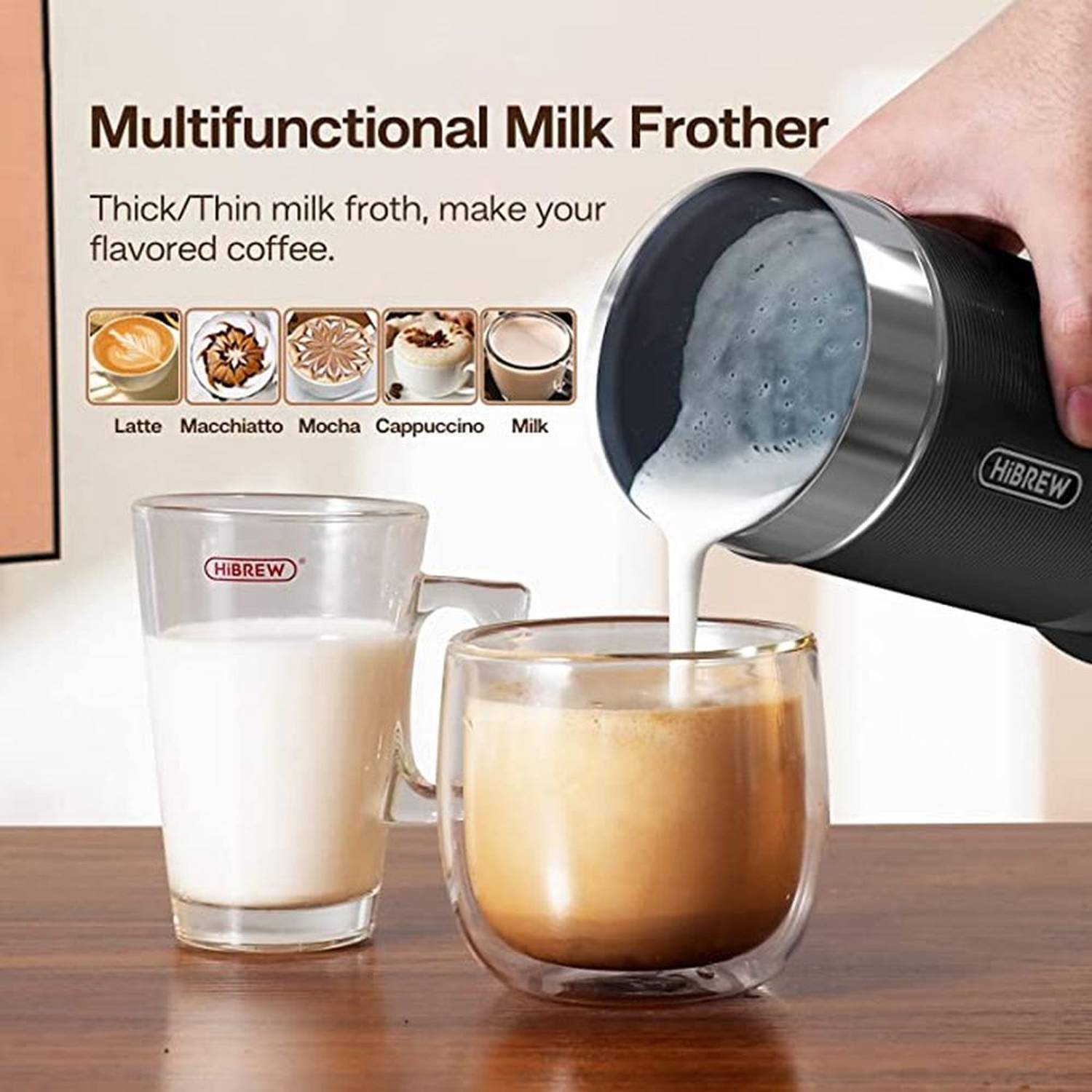 HiBREW M1A Milk Frother - Black HiBREW M1A Milk Frother - Black
