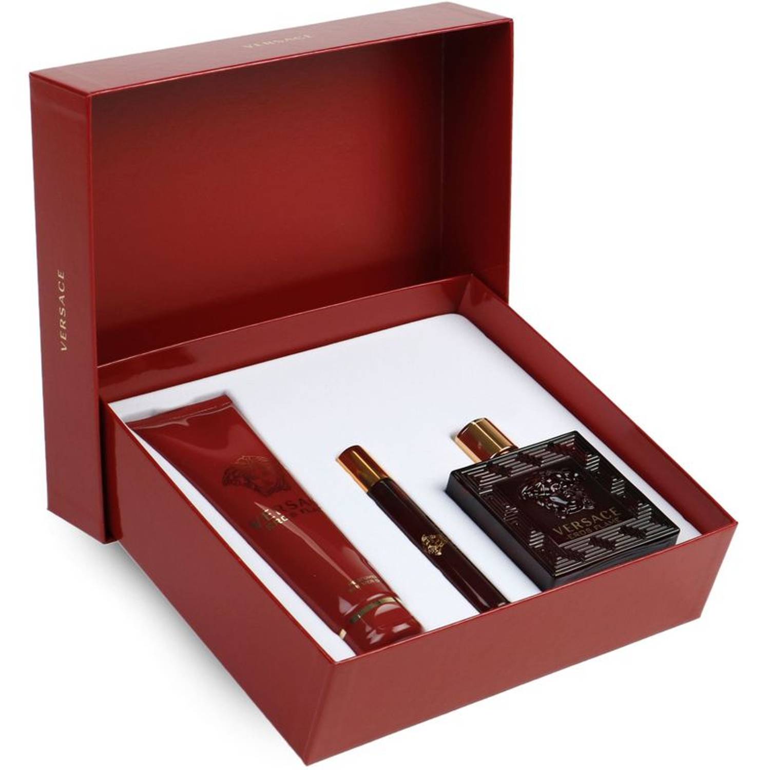 Versace Eros Flame Perfume Gift Set For Men 100ml+150ml+10ml Eau de Parfum Versace Eros Flame Perfume Gift Set For Men 100ml+150ml+10ml Eau de Parfum