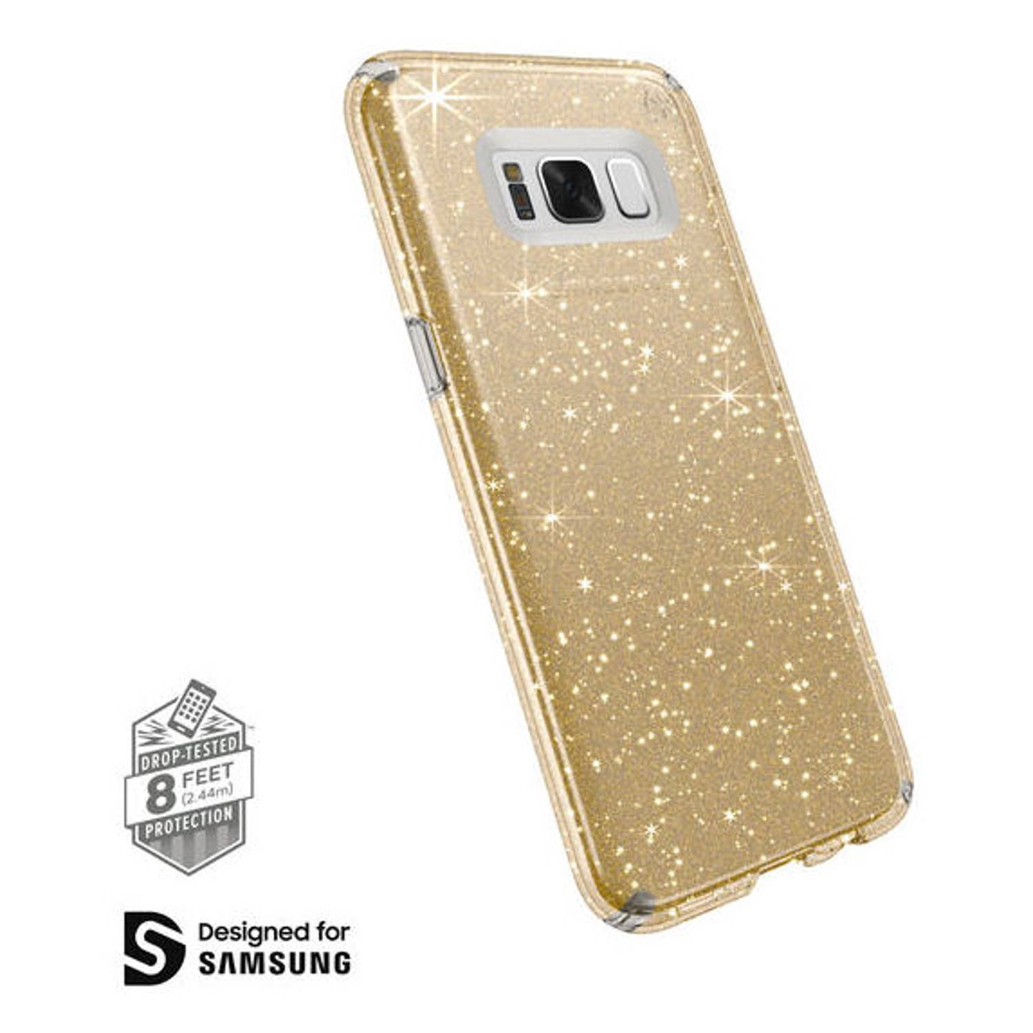 Speck Presidio Clear Glitter Case Gold For Samsung Galaxy S8 - 902555636 Speck Presidio Clear Glitter Case Gold For Samsung Galaxy S8 - 902555636