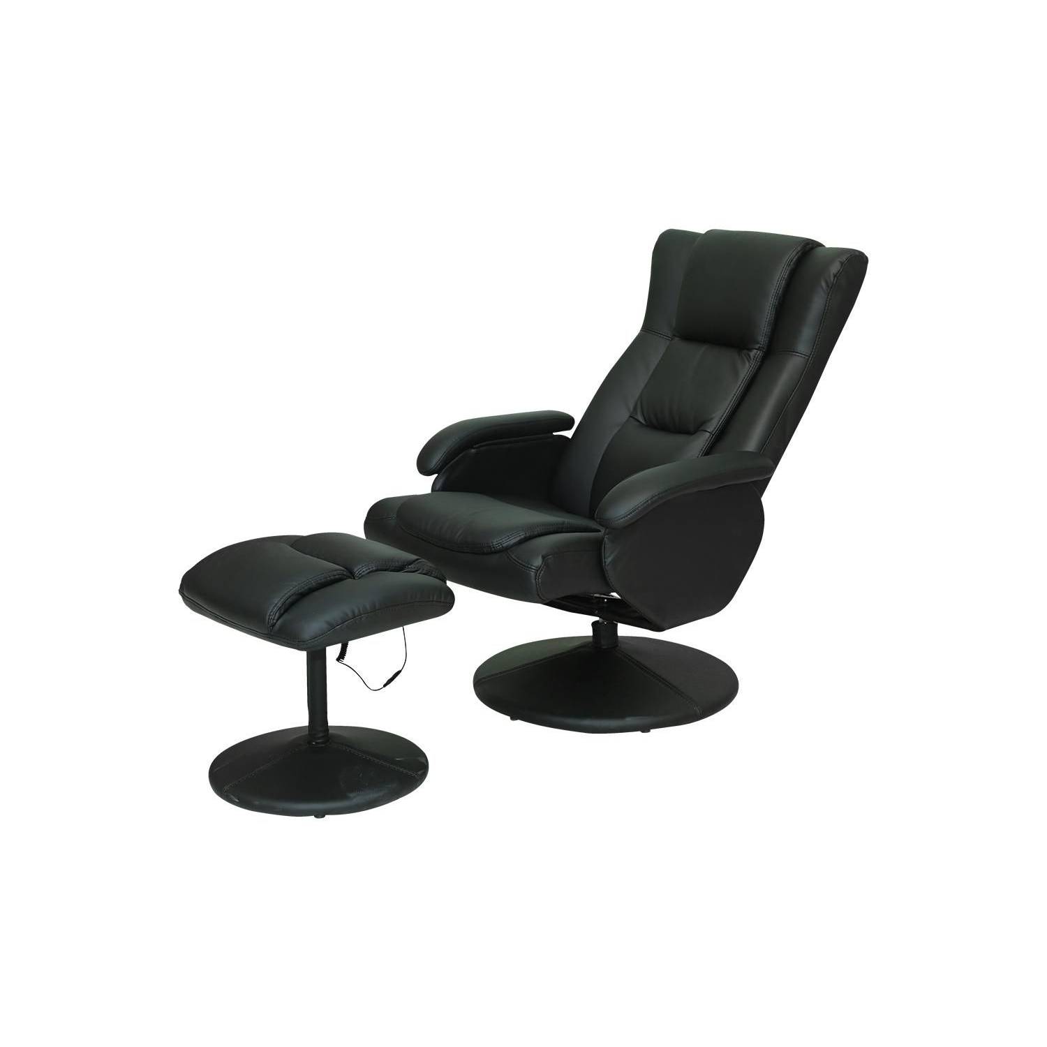 Pan Emirates Moleka Recliner With Massage & Ottoman Black Pan Emirates Moleka Recliner With Massage & Ottoman Black