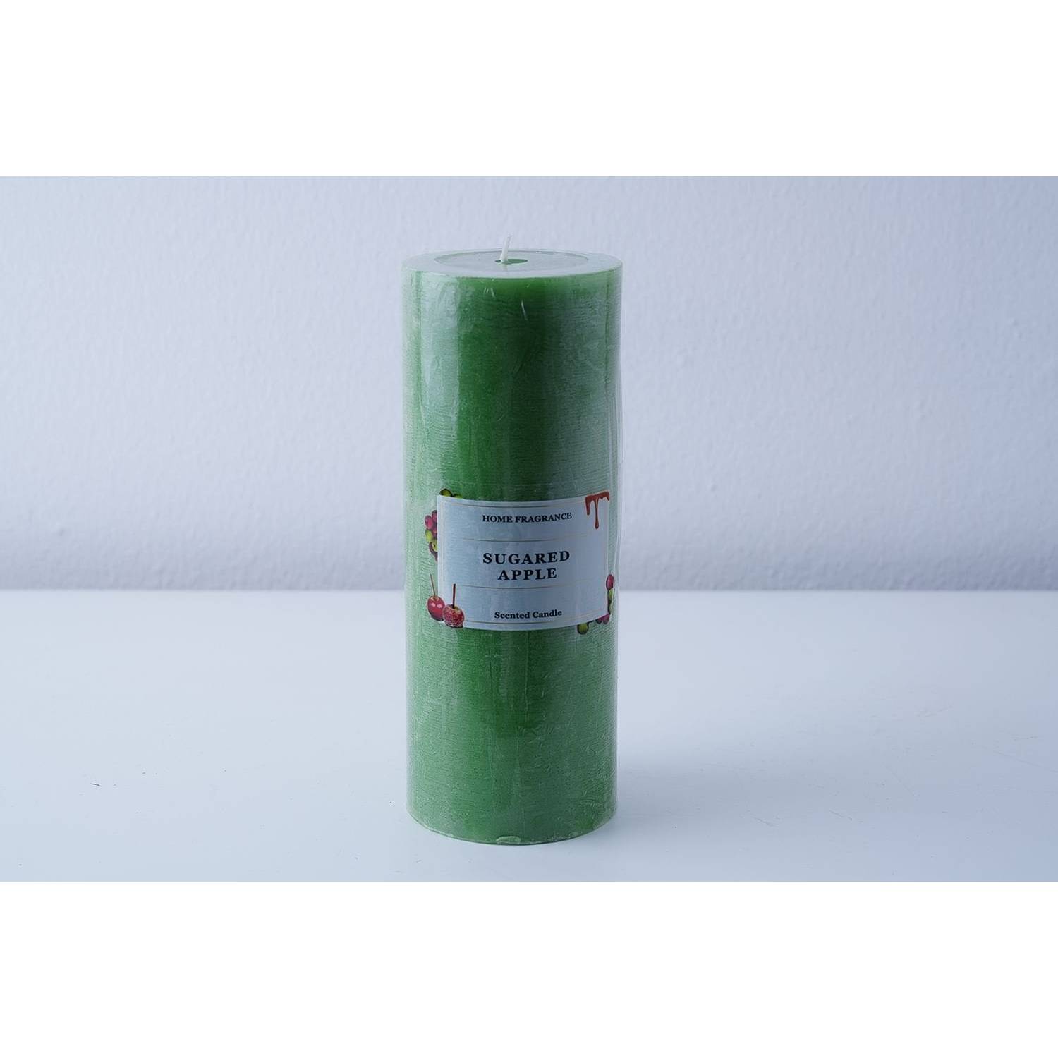 Premier Sugared Apple Pillar Candle Green D7xh18cm Premier Sugared Apple Pillar Candle Green D7xh18cm