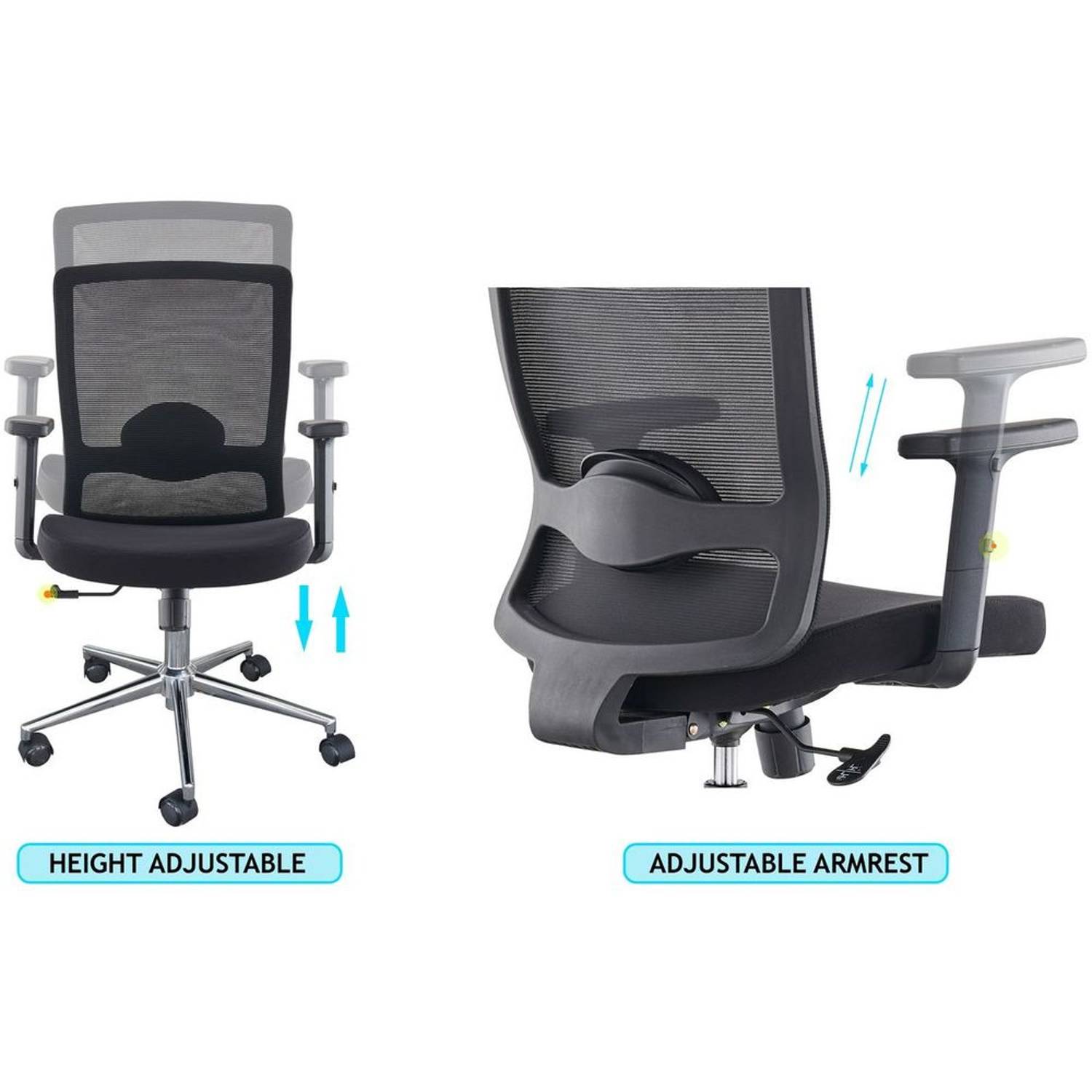 Mahmayi Sleekline T01B Office Chair Mesh Ergonomic Chair For Office Cabin, Bay, Cubicle Swivel Castor Wheels Adjustable Office Chair With Headrest (Medium Back) Mahmayi Sleekline T01B Office Chair Mesh Ergonomic Chair For Office Cabin, Bay, Cubicle Swivel Castor Wheels Adjustable Office Chair With Headrest (Medium Back)
