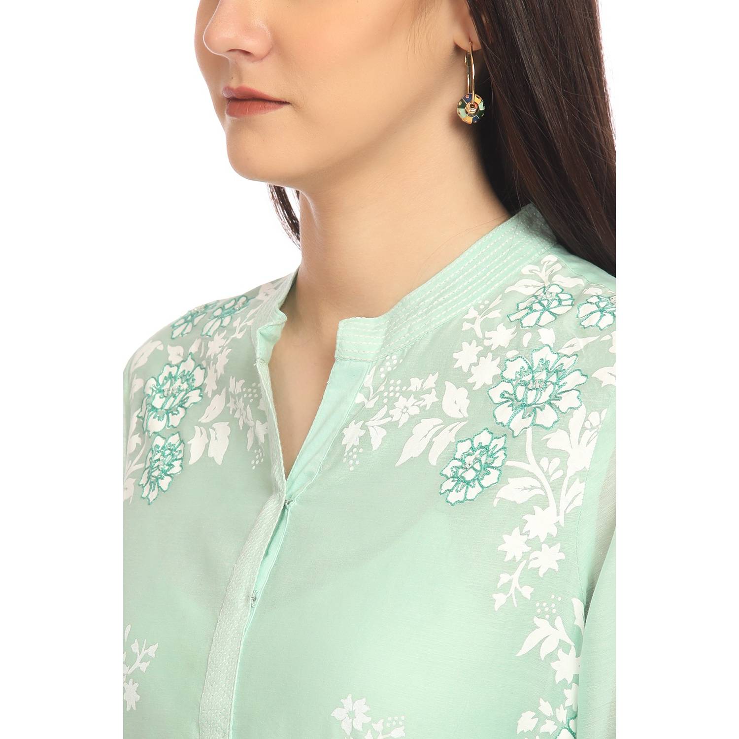 BIBA Sea Green Straight Kurta Size 38 BIBA Sea Green Straight Kurta Size 38