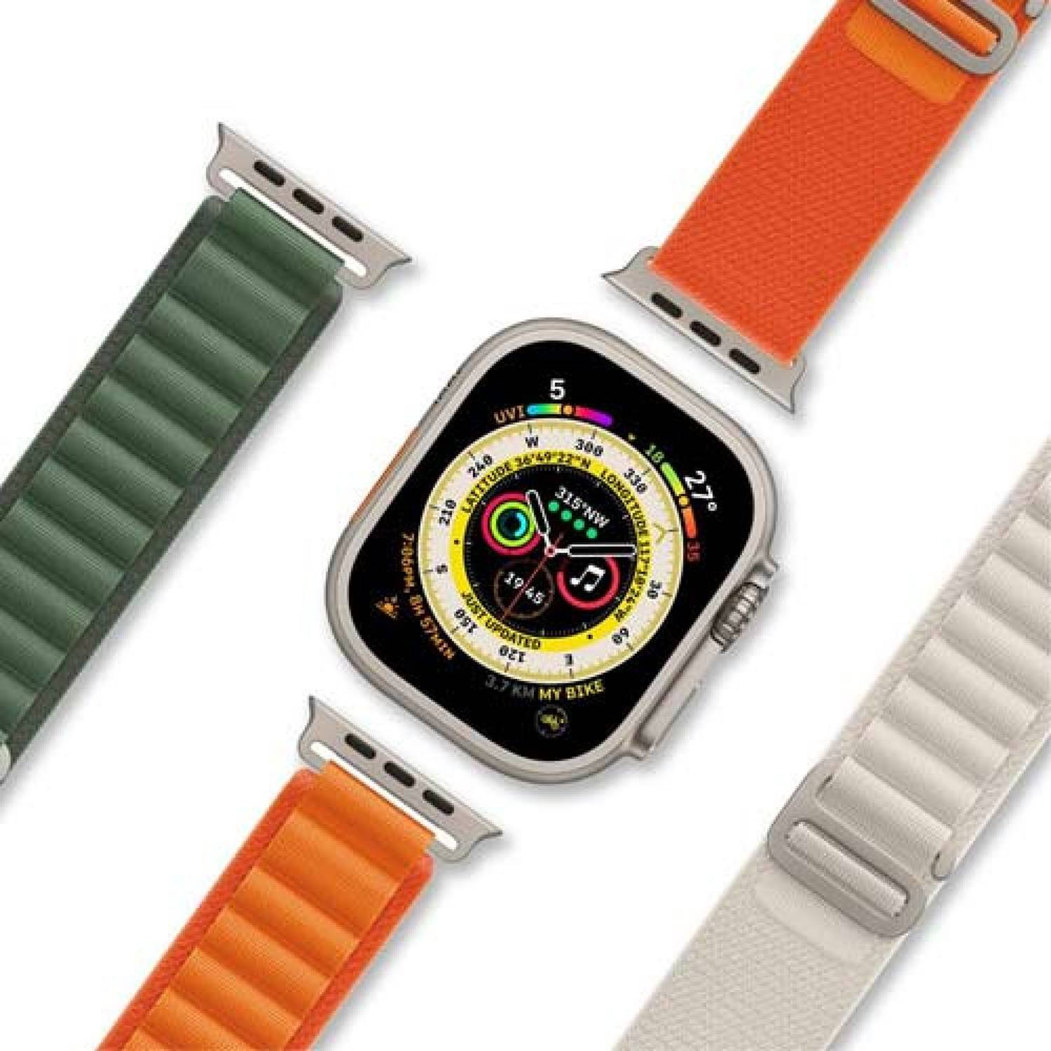 Green Lion Ultra Series High-Strength Watch Strap for Apple Watch 42mm/44mm/45mm/49mm- White Green Lion Ultra Series High-Strength Watch Strap for Apple Watch 42mm/44mm/45mm/49mm- White
