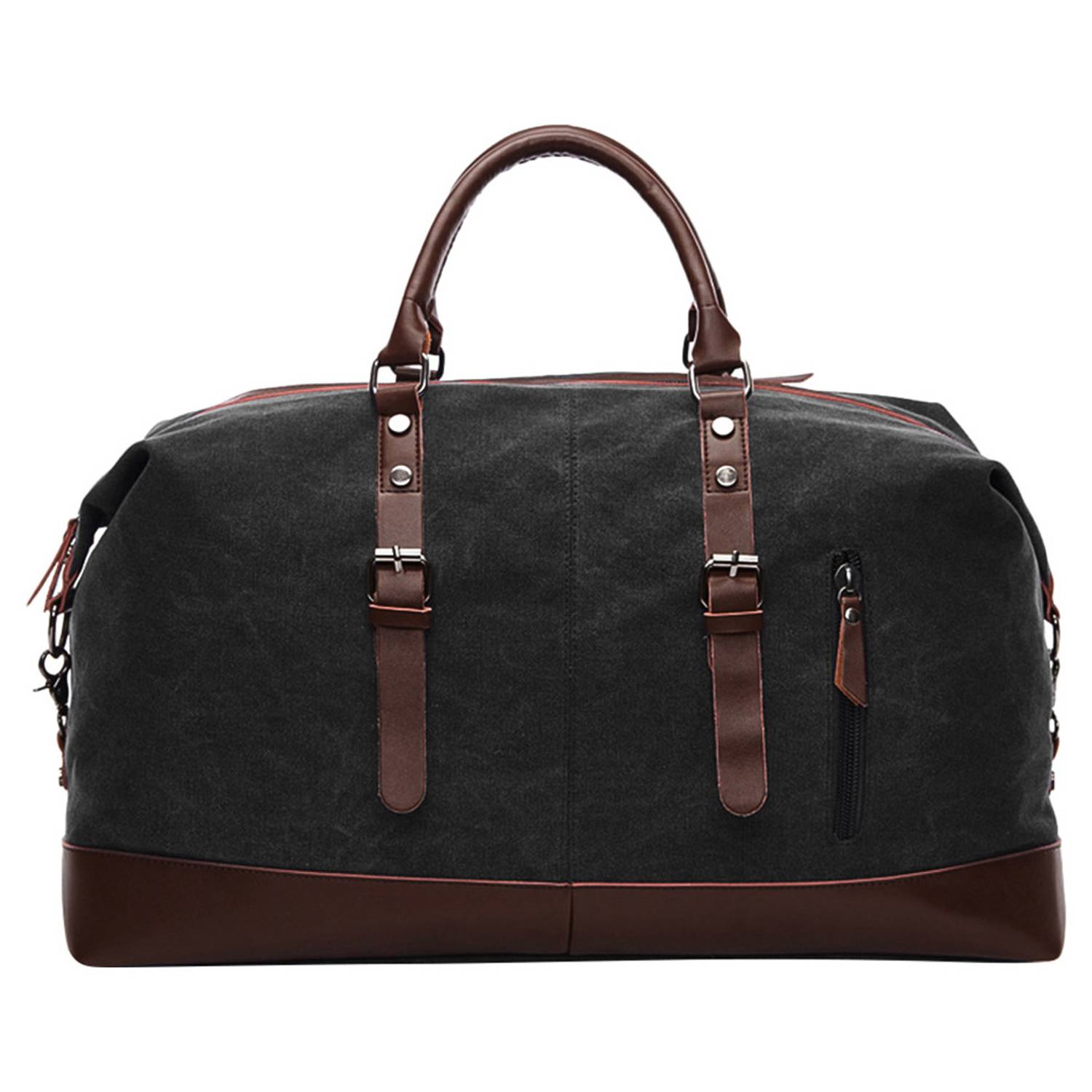 SAMBOX Weekender Leather Duffle Bag Black SAMBOX Weekender Leather Duffle Bag Black