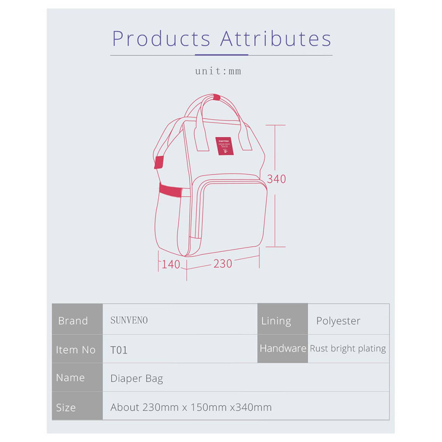 Sunveno Diaper Bag Purple Deer Sunveno Diaper Bag Purple Deer