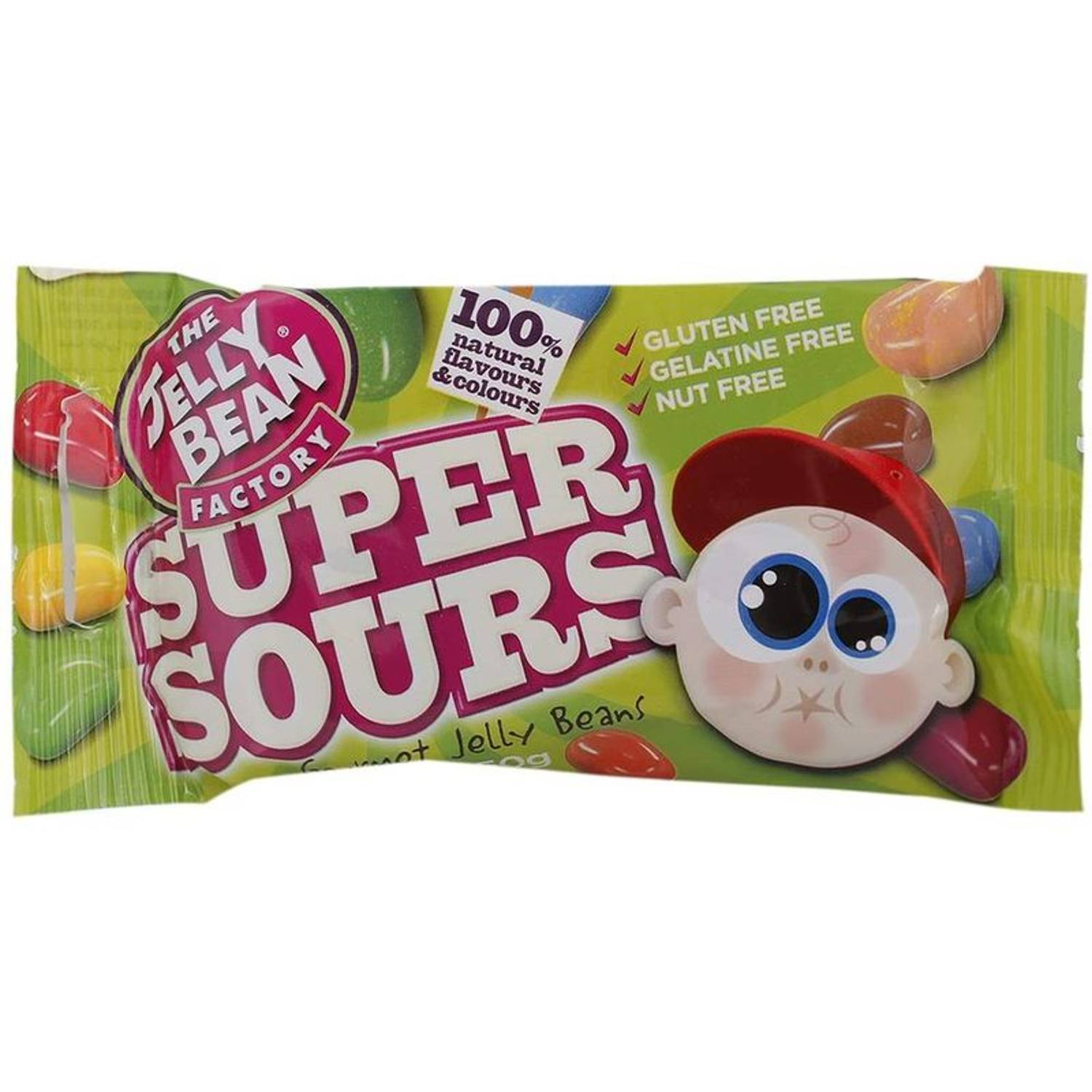 The Jelly Bean Factory Mini Super Sour Jelly Bean 50gm (Pack of 24pcs) The Jelly Bean Factory Mini Super Sour Jelly Bean 50gm (Pack of 24pcs)