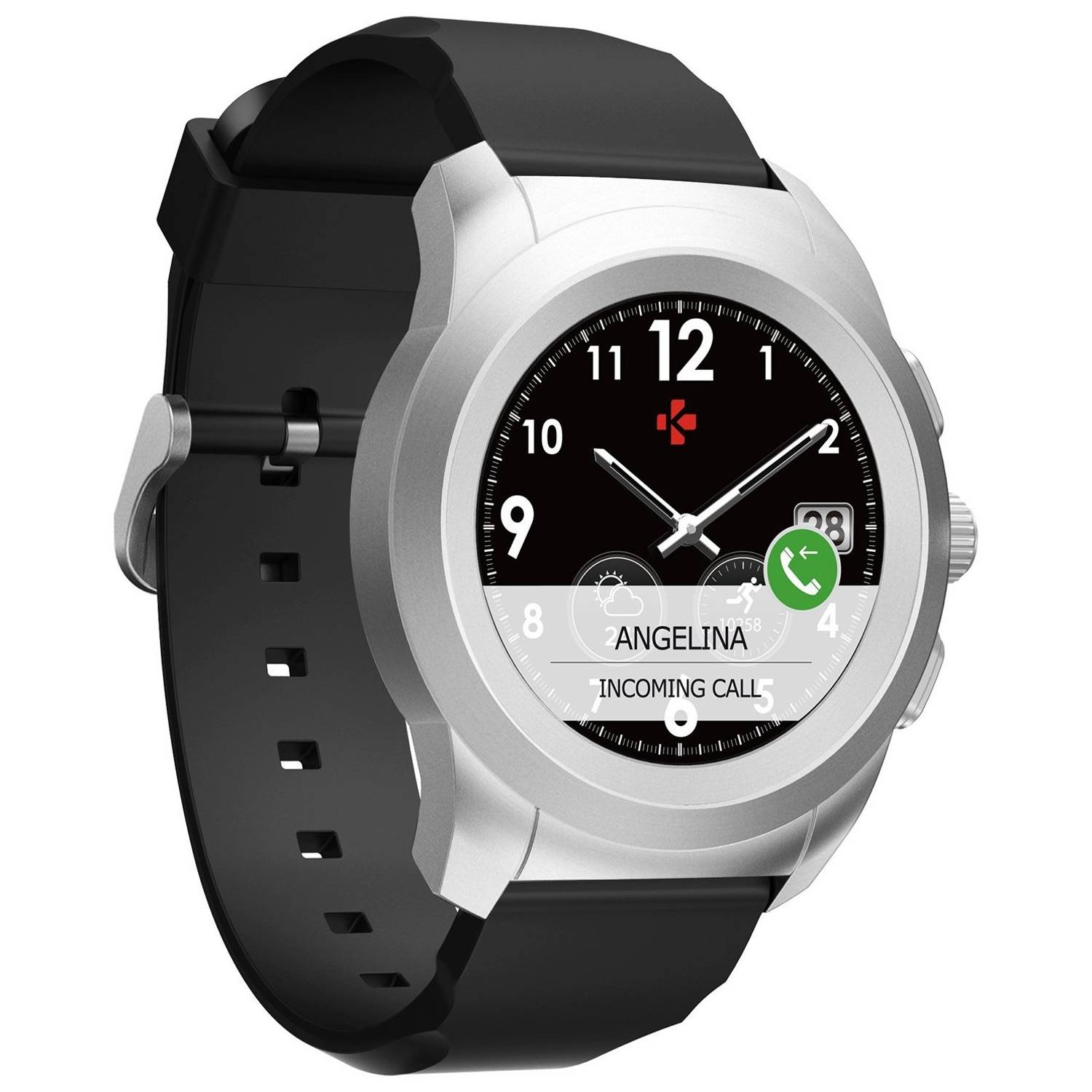 MyKronoz ZeTime Regular Original Brushed Silver/Black Silicone Flat MyKronoz ZeTime Regular Original Brushed Silver/Black Silicone Flat