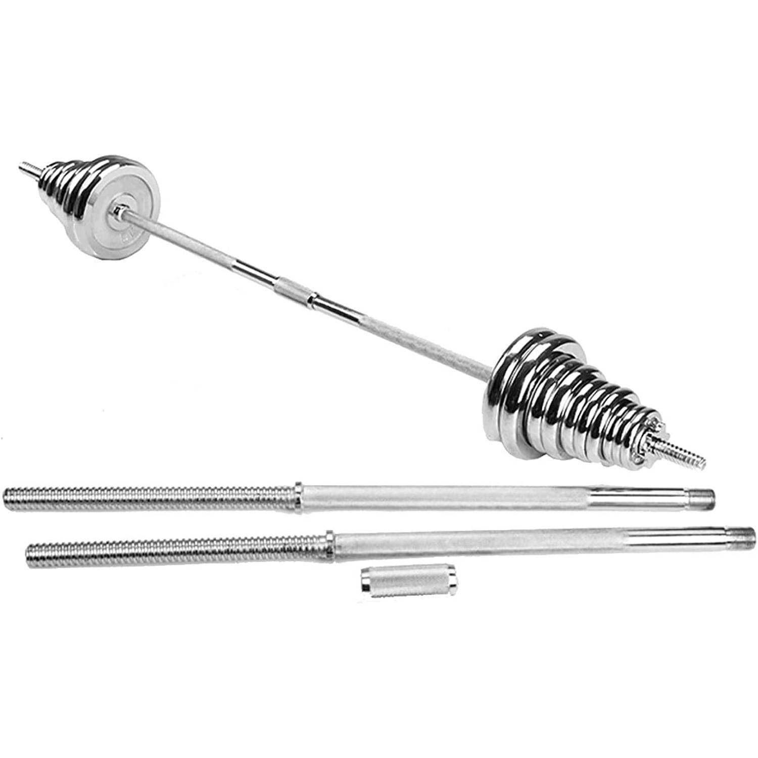 ULTIMAX 50 Kgs Dumbbell and Barbell Set Chrome Steel Adjustable Dumbbells Barbell with Connector Options Each Other Convertible for Home Gym Office Exercise Fitness - Silver ULTIMAX 50 Kgs Dumbbell and Barbell Set Chrome Steel Adjustable Dumbbells Barbell with Connector Options Each Other Convertible for Home Gym Office Exercise Fitness - Silver