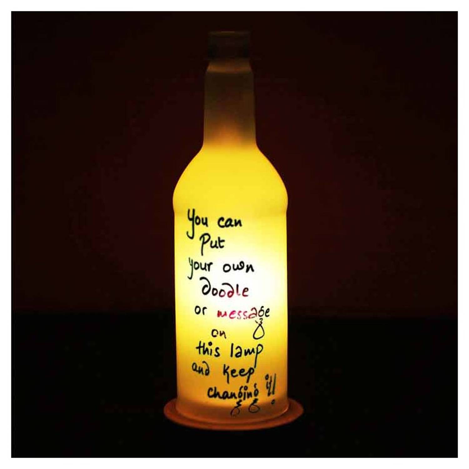Scribble Your Own Message Recycled Bottle Table Lamp Yellow Scribble Your Own Message Recycled Bottle Table Lamp Yellow