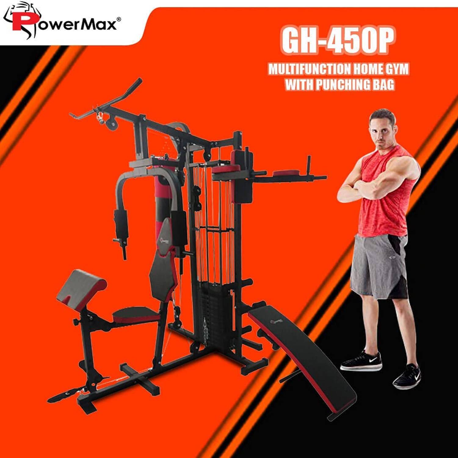 Powermax Fitness Gh-450p Multi Function Home Gym/multi Gym With Punching Bag Powermax Fitness Gh-450p Multi Function Home Gym/multi Gym With Punching Bag