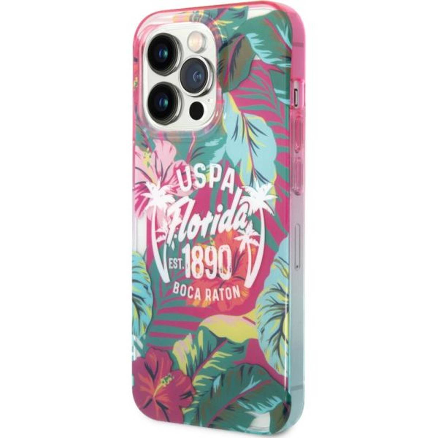 US Polo Florida Design Case Pink/Green iPhone 14 Pro Max US Polo Florida Design Case Pink/Green iPhone 14 Pro Max