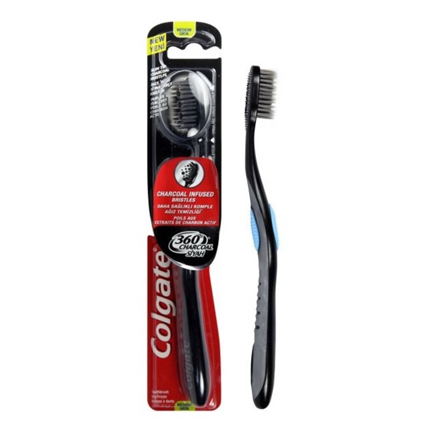 Colgate 360 Black Charcoal Toothbrush - Medium Colgate 360 Black Charcoal Toothbrush - Medium