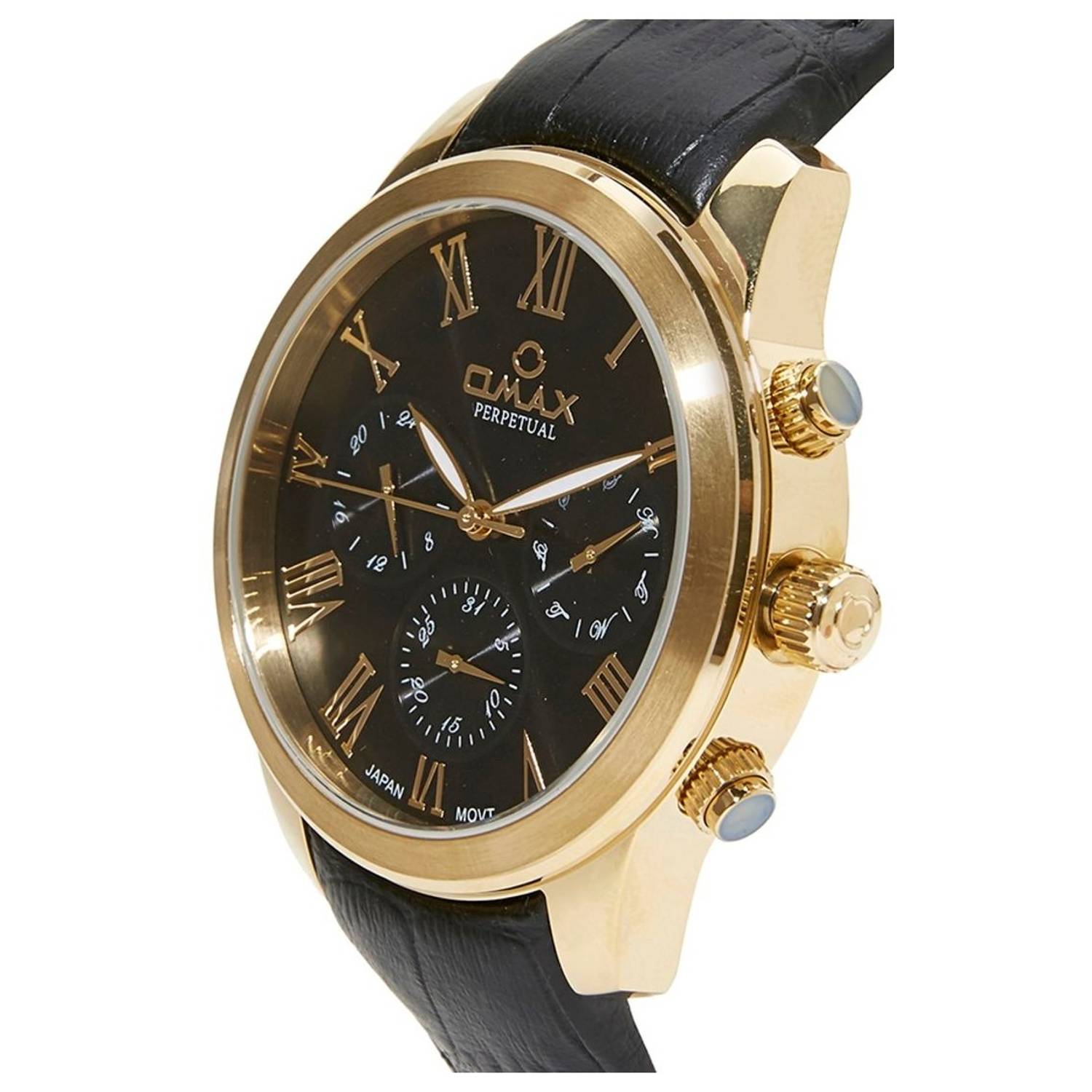 Omax PG10G22I Mens Multifunction Leather Watch Omax PG10G22I Mens Multifunction Leather Watch