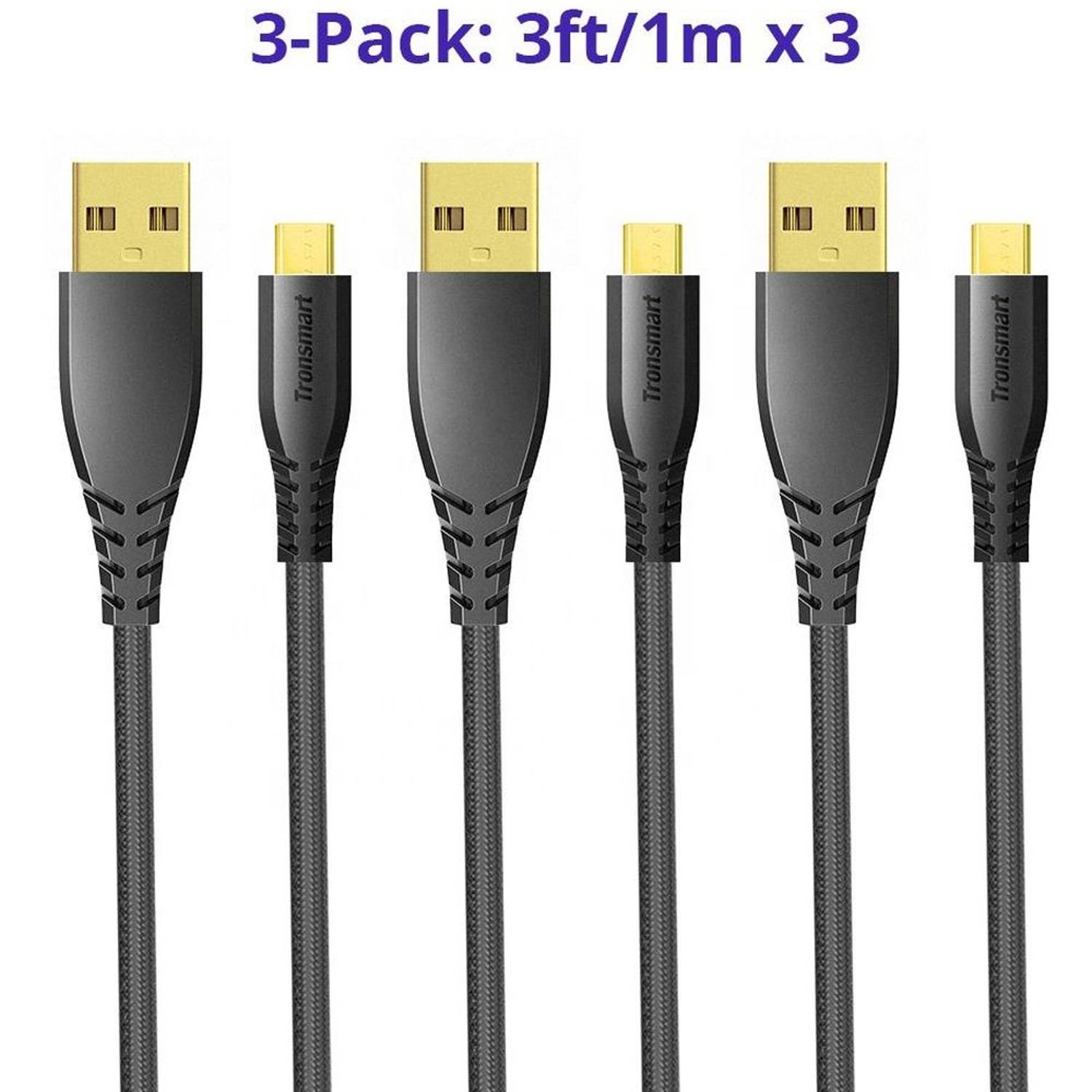 Tronsmart Premium Micro USB Cable 3ft Black Tronsmart Premium Micro USB Cable 3ft Black