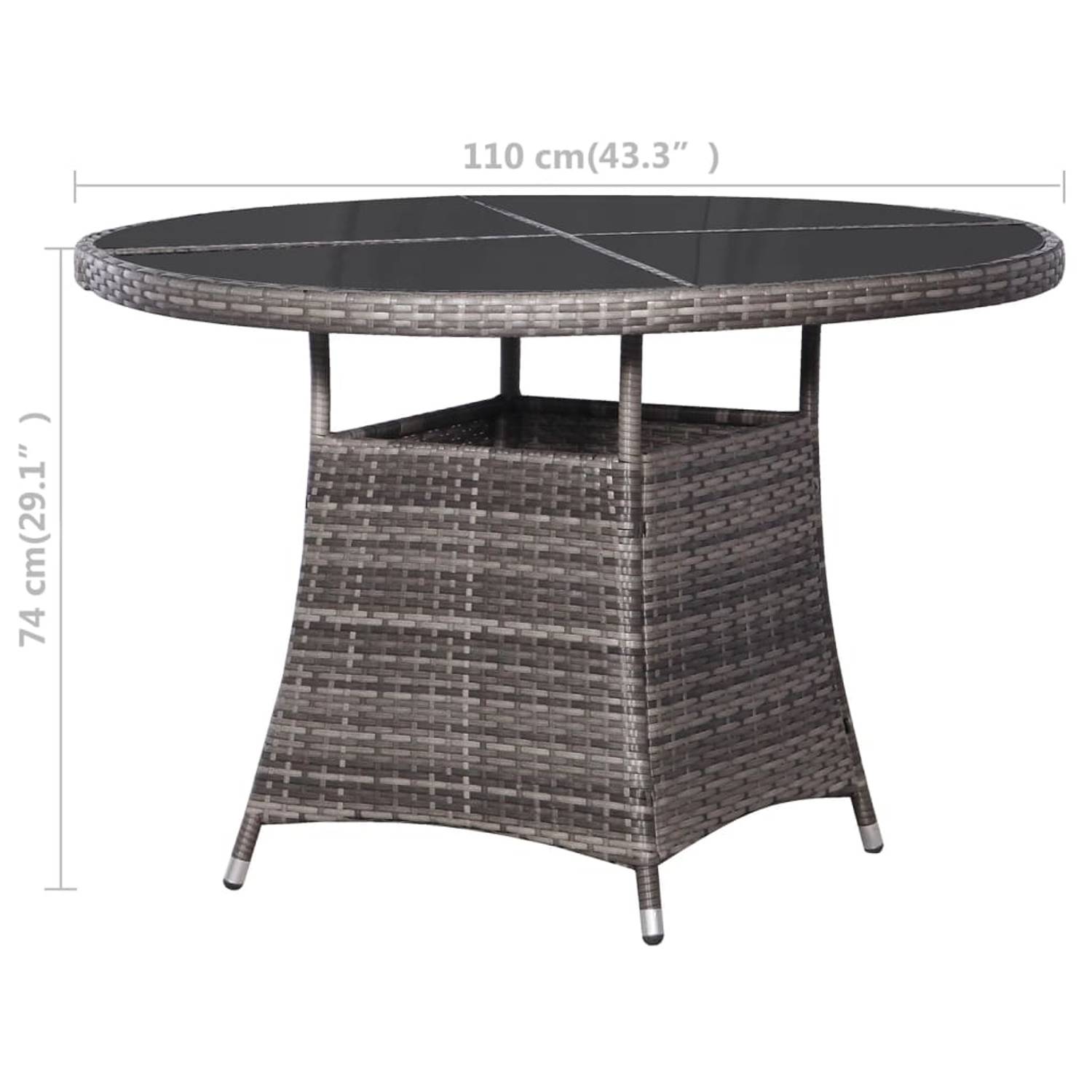 Vidaxl Garden Table Grey 110x74 Cm Poly Rattan Vidaxl Garden Table Grey 110x74 Cm Poly Rattan