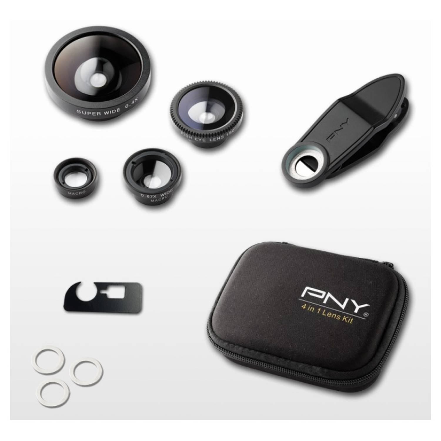 PNY 4in1Universal Clip Lens Kit For Smartphone - LNS4N102RB PNY 4in1Universal Clip Lens Kit For Smartphone - LNS4N102RB