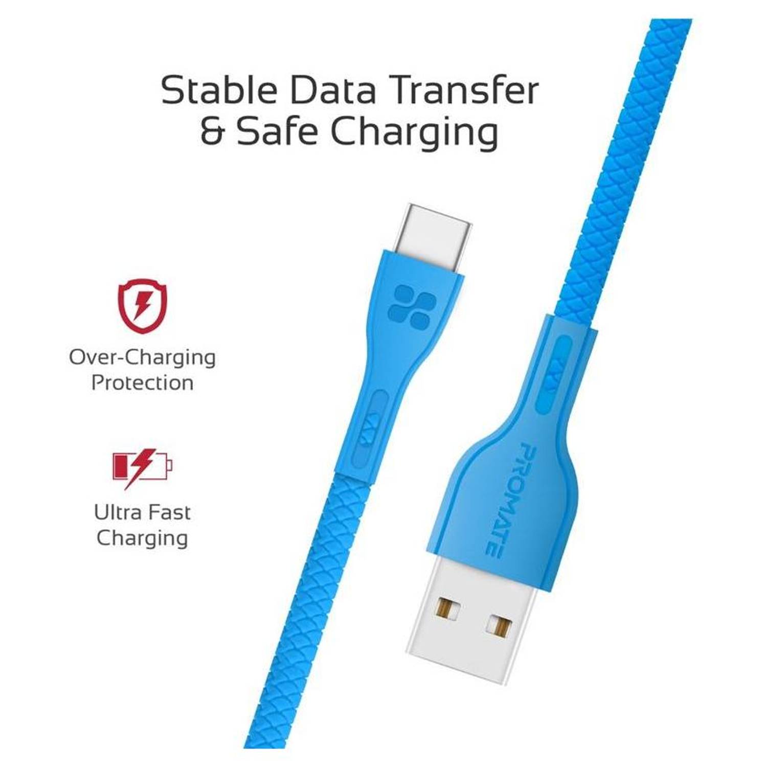 Promate USB-C Cable 1.2m Blue Promate USB-C Cable 1.2m Blue