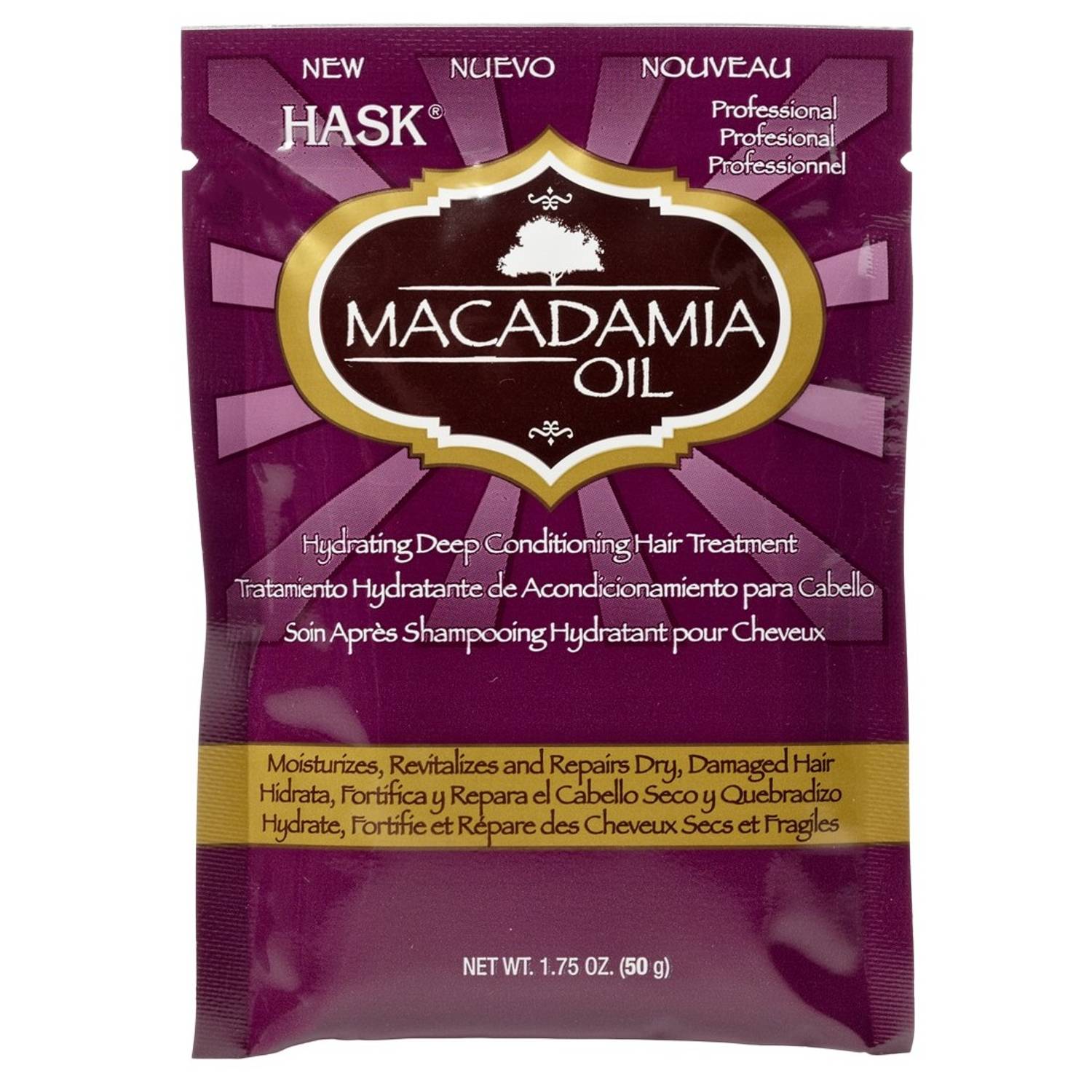 Hask HAS0033051 Macadamia Oil Deep Conditioning Hair Treatment 50G Hask HAS0033051 Macadamia Oil Deep Conditioning Hair Treatment 50G