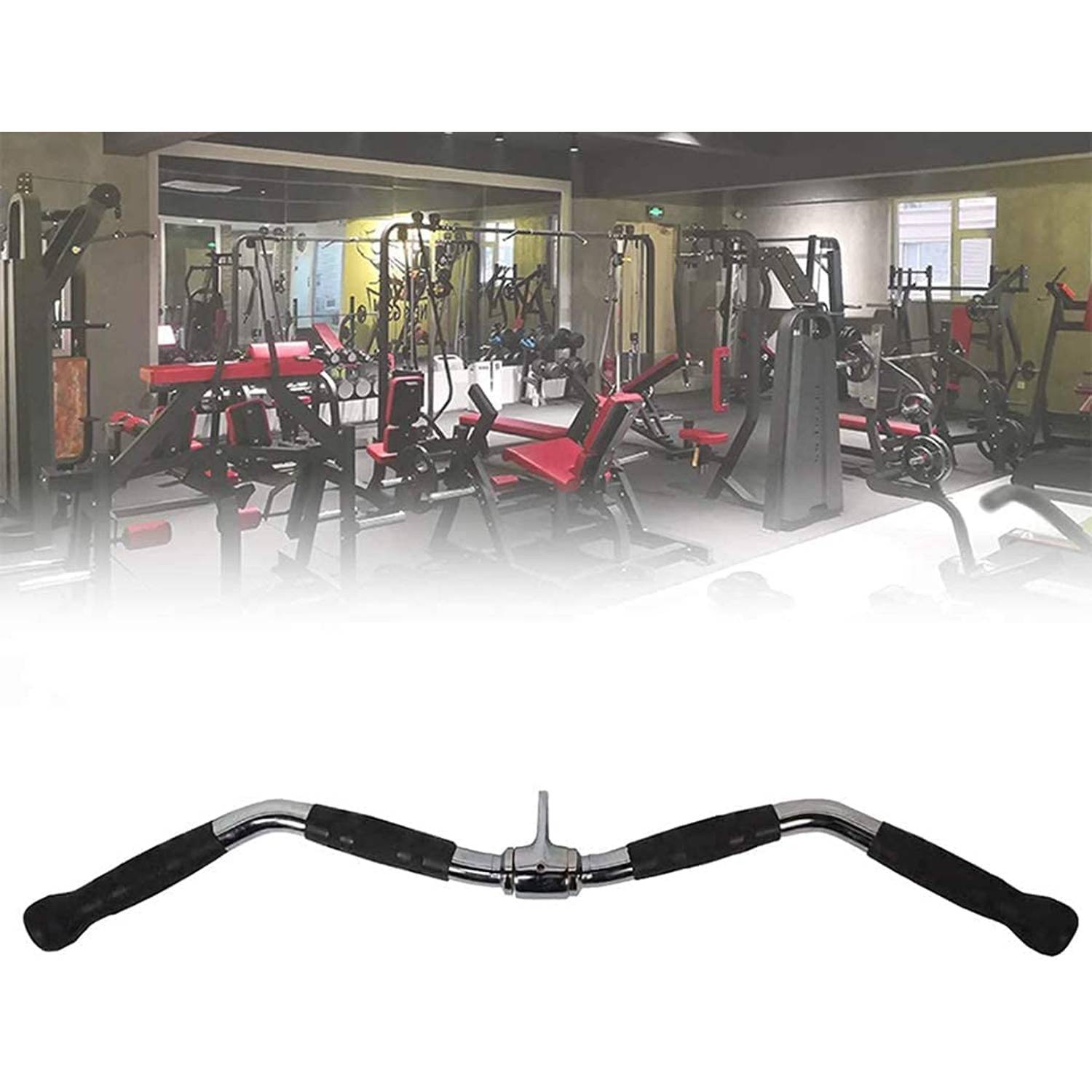 ULTIMAX LAT Pull Bar Cable Machine Attachment, Curl Pulldown Bar with Full Rotation and Rubber Handle for Gym, Strength Workout, Muscle Building and Body Training- 30 Inch ULTIMAX LAT Pull Bar Cable Machine Attachment, Curl Pulldown Bar with Full Rotation and Rubber Handle for Gym, Strength Workout, Muscle Building and Body Training- 30 Inch