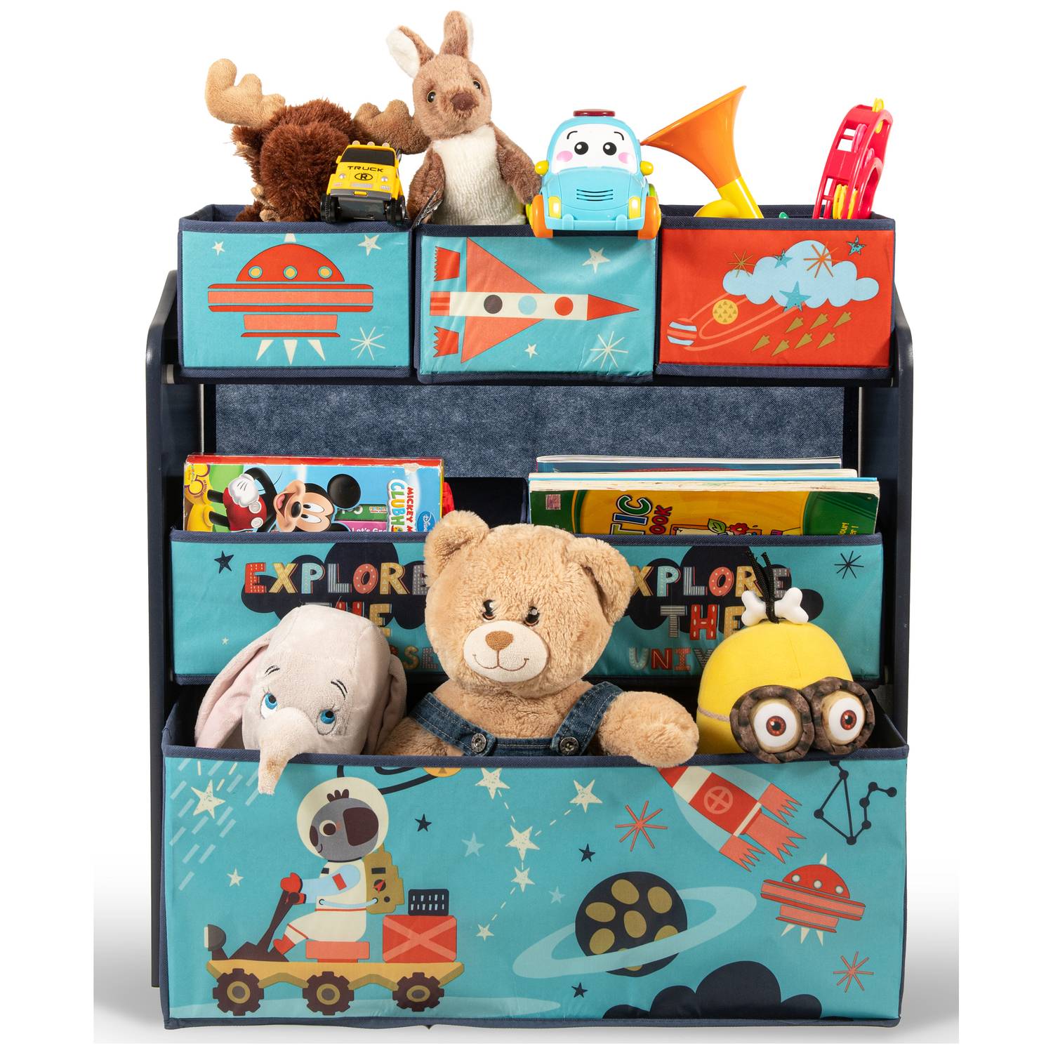 Little Explorer Multi-Bin Toy Organizer With Storage Bins Blue Little Explorer Multi-Bin Toy Organizer With Storage Bins Blue