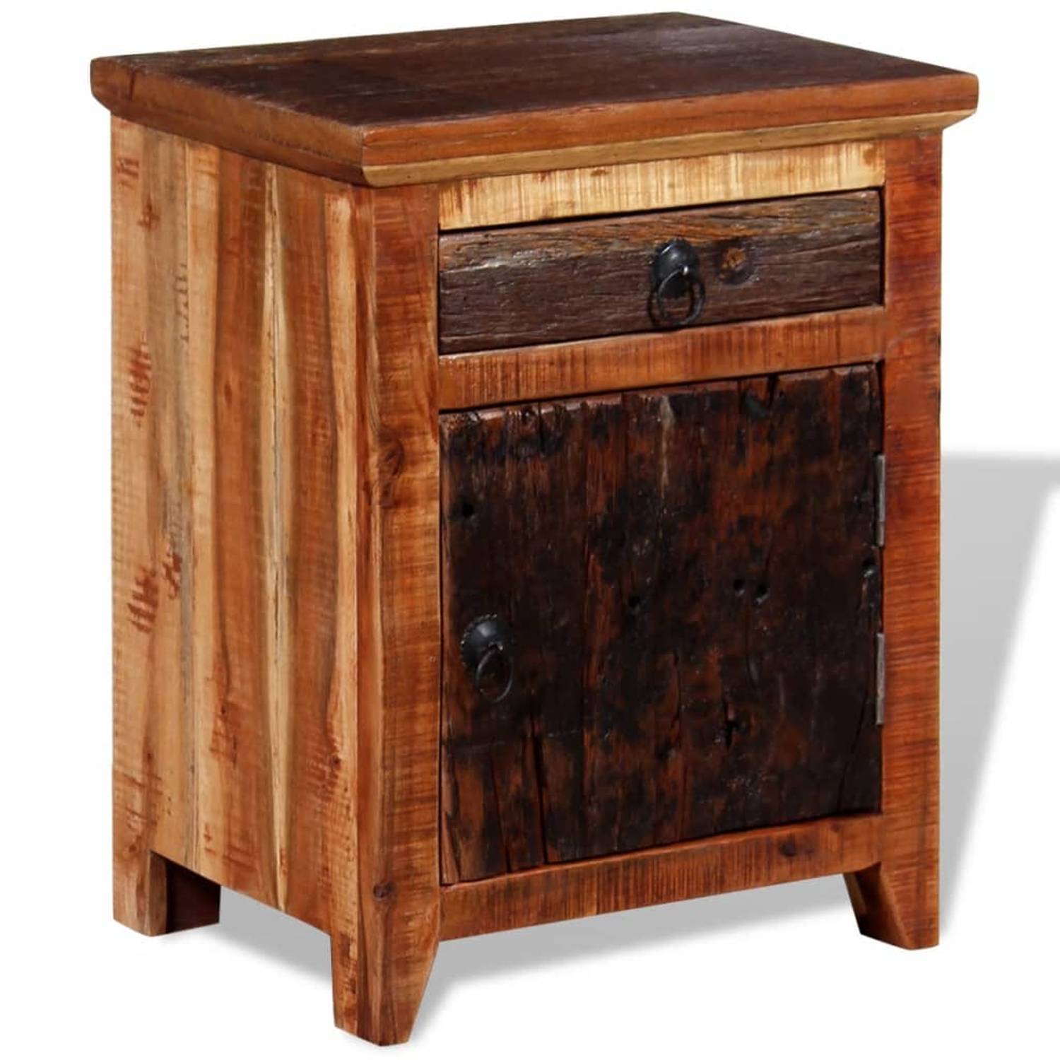 vidaXL Nightstand Solid Acacia Reclaimed Wood vidaXL Nightstand Solid Acacia Reclaimed Wood