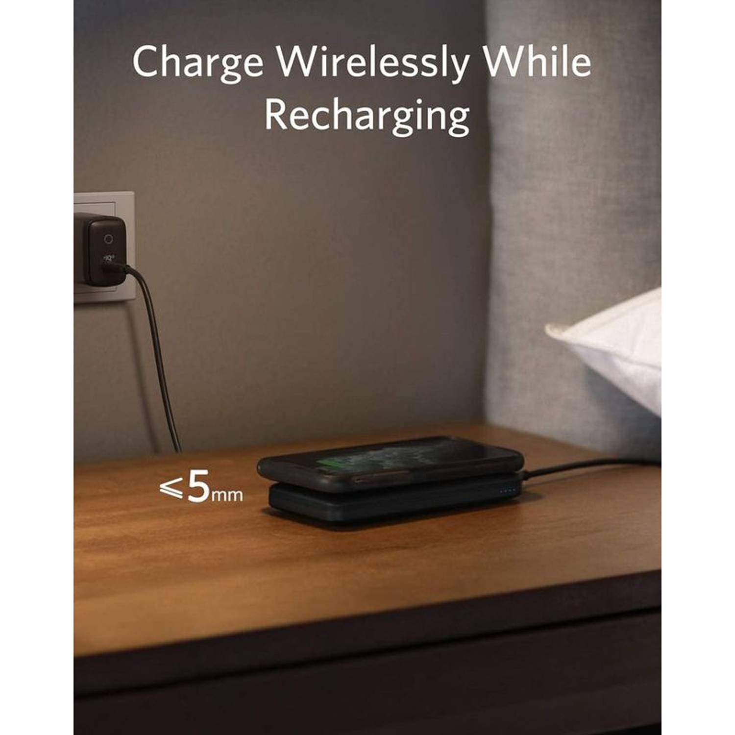 Anker Wireless Portable Charger Powercore Power Bank 10000mAh Black A1615H11.BK Anker Wireless Portable Charger Powercore Power Bank 10000mAh Black A1615H11.BK