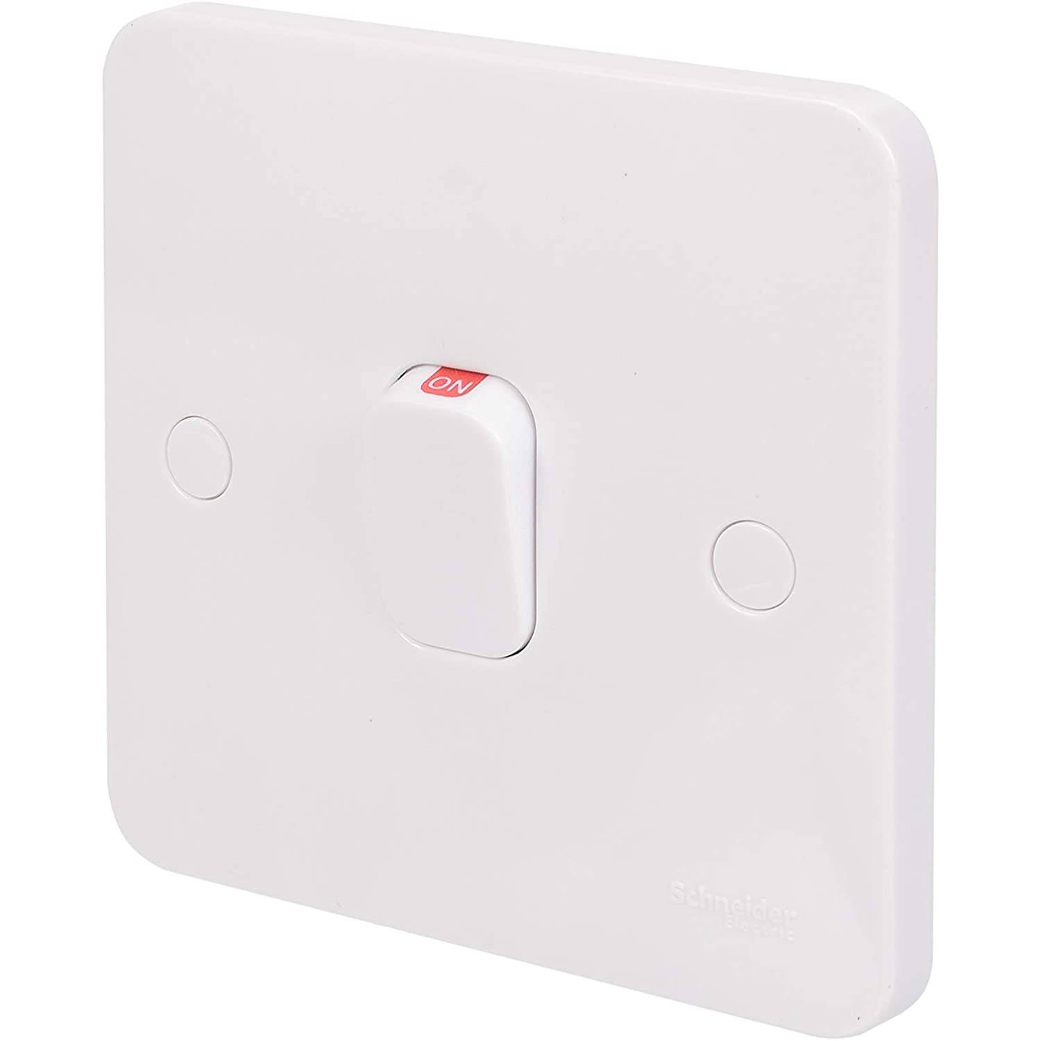 Schneider Electric Ggbl2011 Lisse 2pole Switch With Indicator Lamp, 1 Gang, 20ax, White Schneider Electric Ggbl2011 Lisse 2pole Switch With Indicator Lamp, 1 Gang, 20ax, White