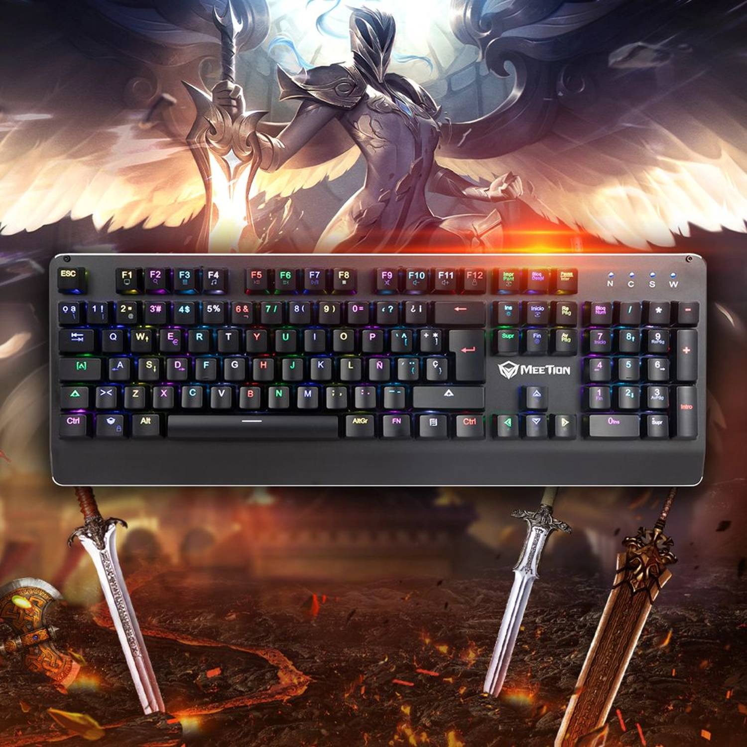 Meetion Mechanical Gaming Keyboard 180cm Black Meetion Mechanical Gaming Keyboard 180cm Black