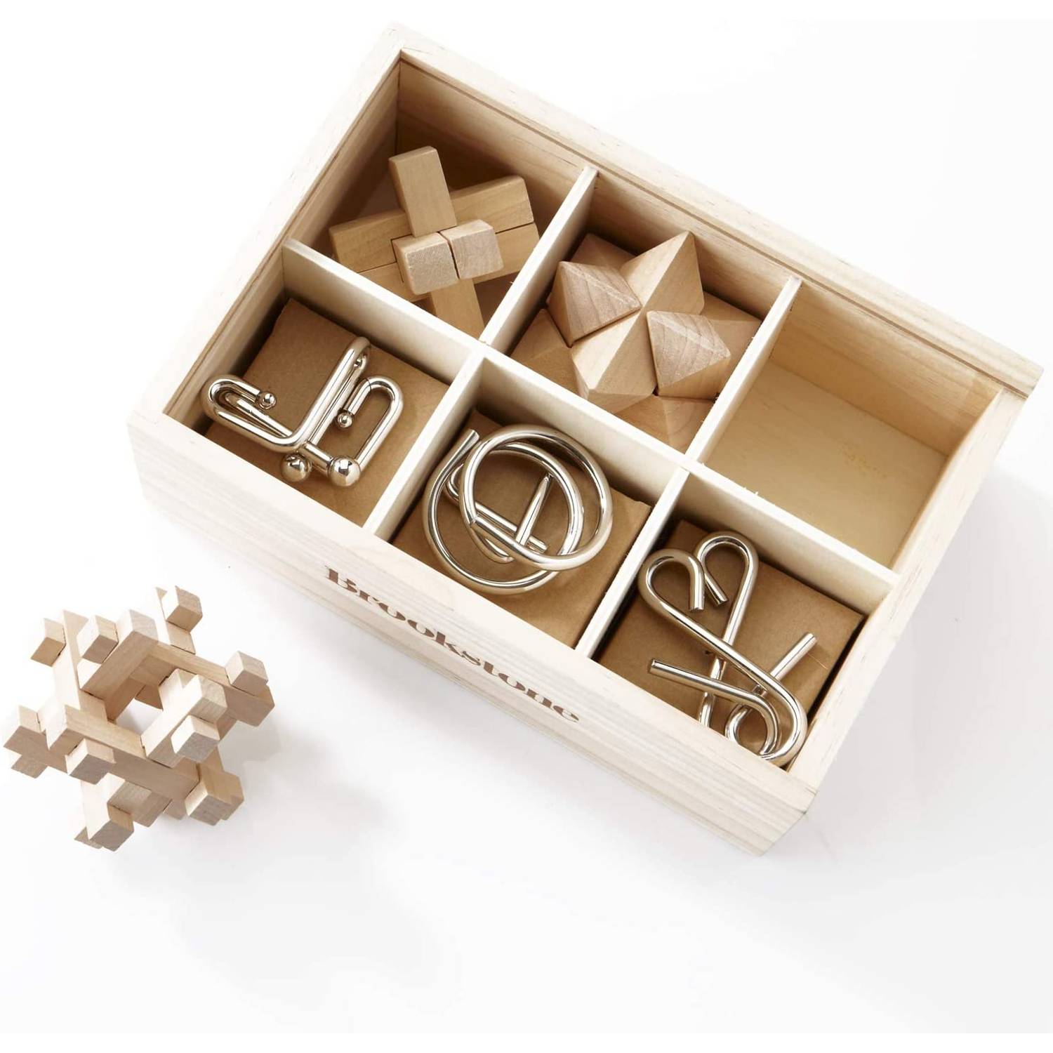 Brookstone Brain Teaser Puzzles 6Pack Brookstone Brain Teaser Puzzles 6Pack