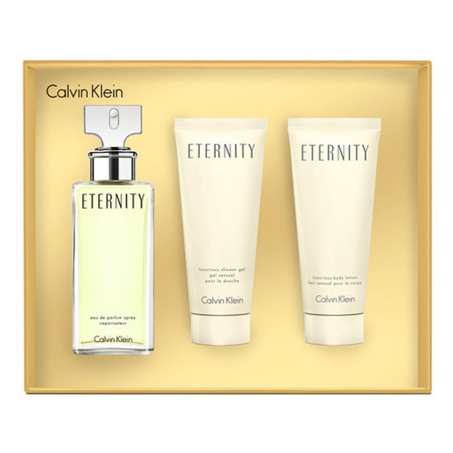 Calvin Klein Eternity Gift Set For Women (Calvin Klein Eternity 100ml EDP + 100ml Body Lotion + 100ml Shower Gel) Calvin Klein Eternity Gift Set For Women (Calvin Klein Eternity 100ml EDP + 100ml Body Lotion + 100ml Shower Gel)