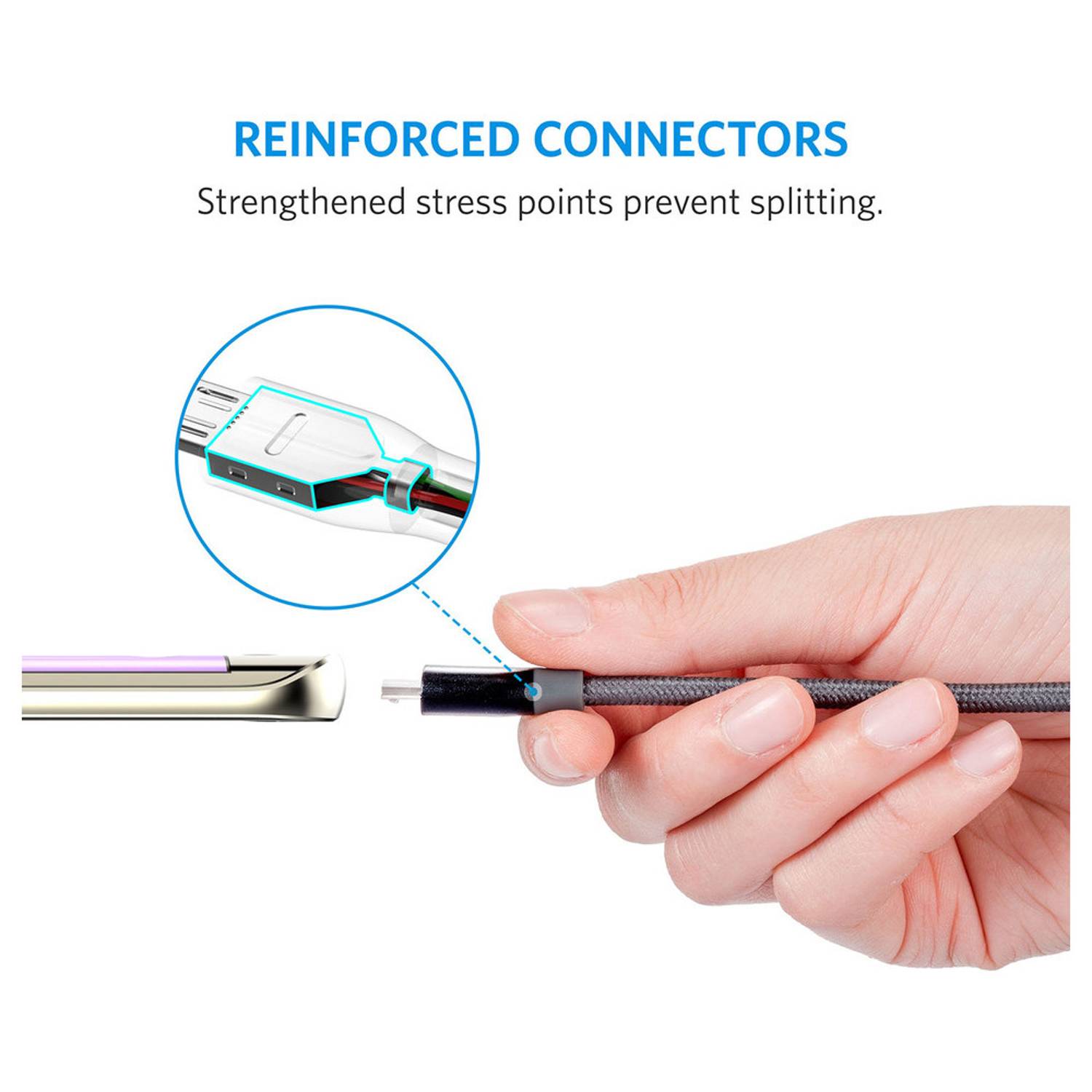 Anker Powerline+ Micro USB Power Cable 3m Grey For Samsung Phones - ANA8144HA1 Anker Powerline+ Micro USB Power Cable 3m Grey For Samsung Phones - ANA8144HA1